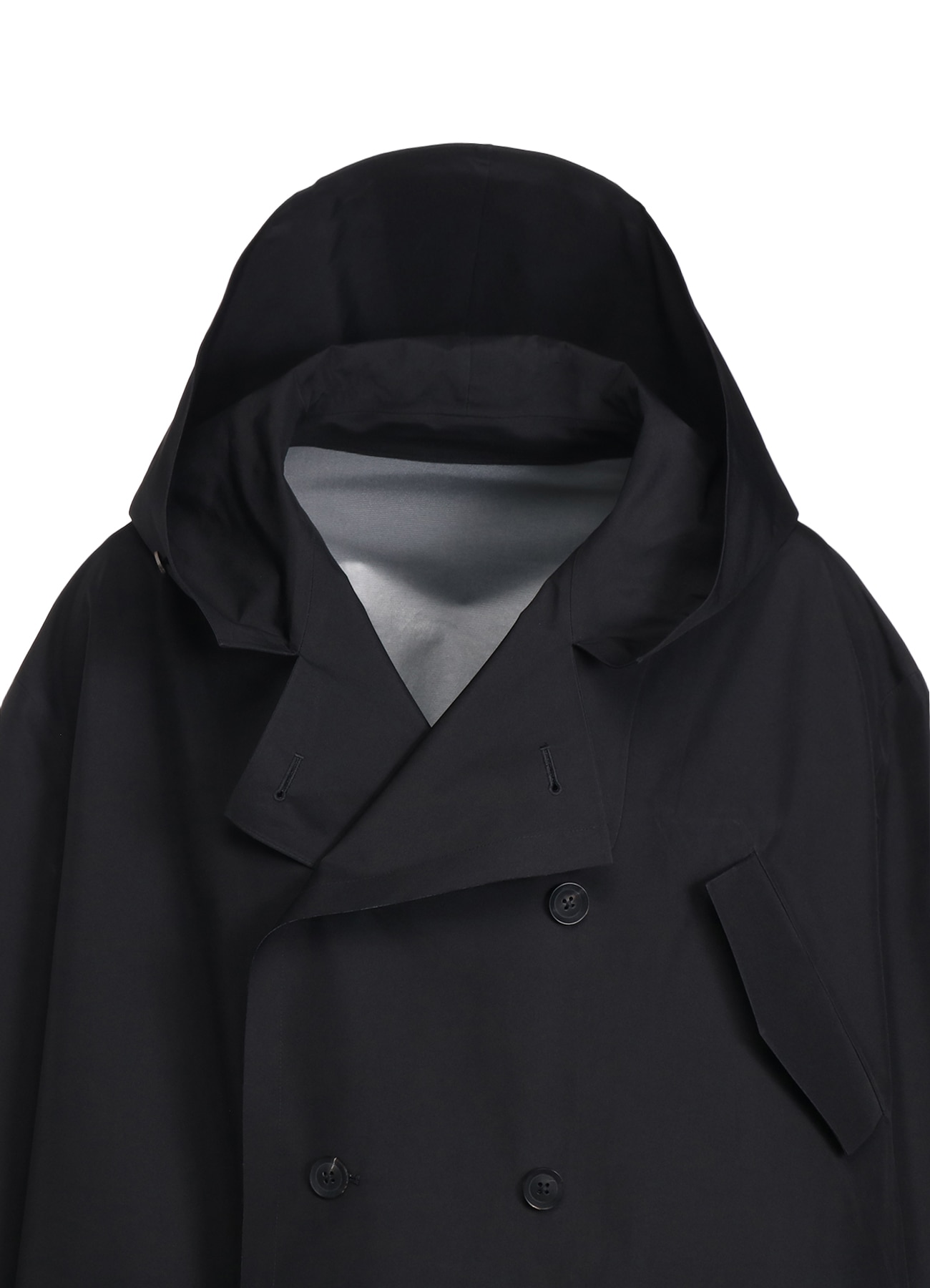 Y#39;s Black Hooded Coat