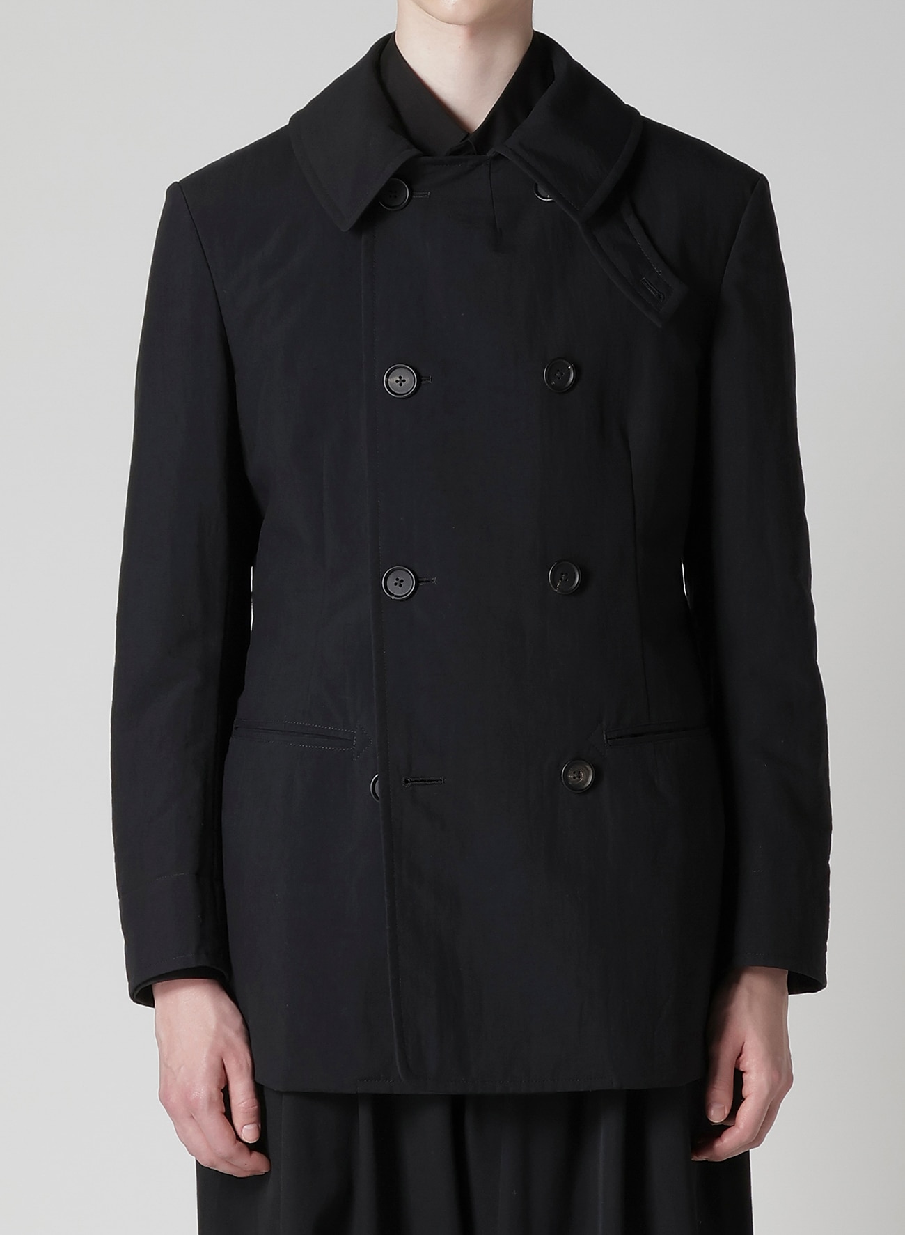 NYLON TASLAN PEACOAT WITH THINSULATE_4