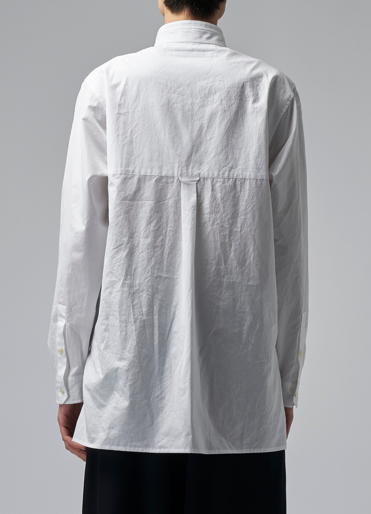 COTTON BROADCLOTH SHIRT WITH STAND-UP COLLAR