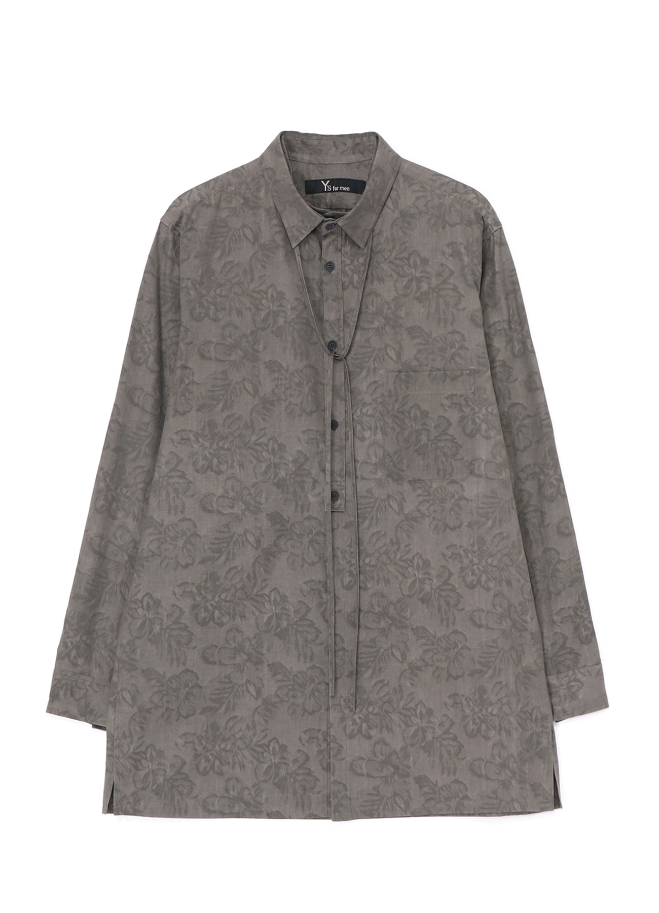 FLORAL JACQUARD SHIRT WITH COLLAR CORD DETAIL