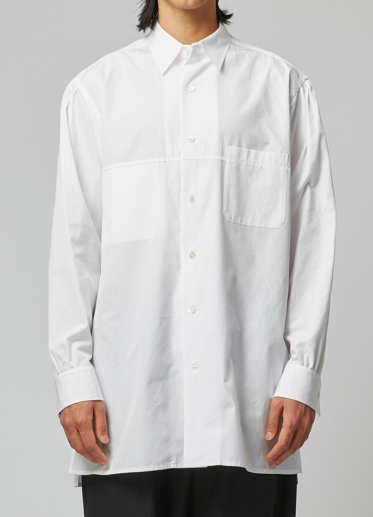 CLASSIC COTTON BROADCLOTH SHIRT WITH WIDE SLEEVE PLACKETS(S WHITE): Y's ...