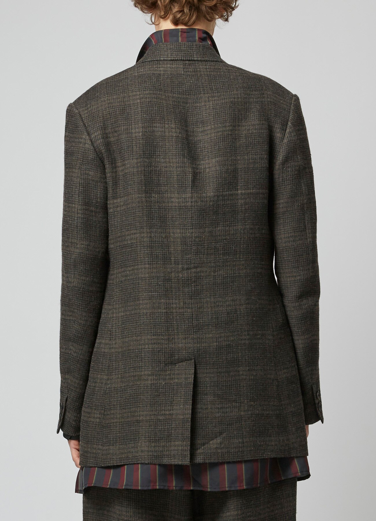 LINEN / WOOL 3-BUTTONS JACKET WITH BOX POCKET