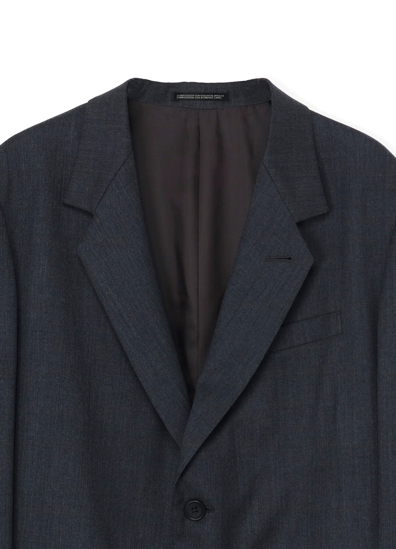 WOOL GABARDINE 2-BUTTON JACKET(S Gray): Y's for men｜WILDSIDE