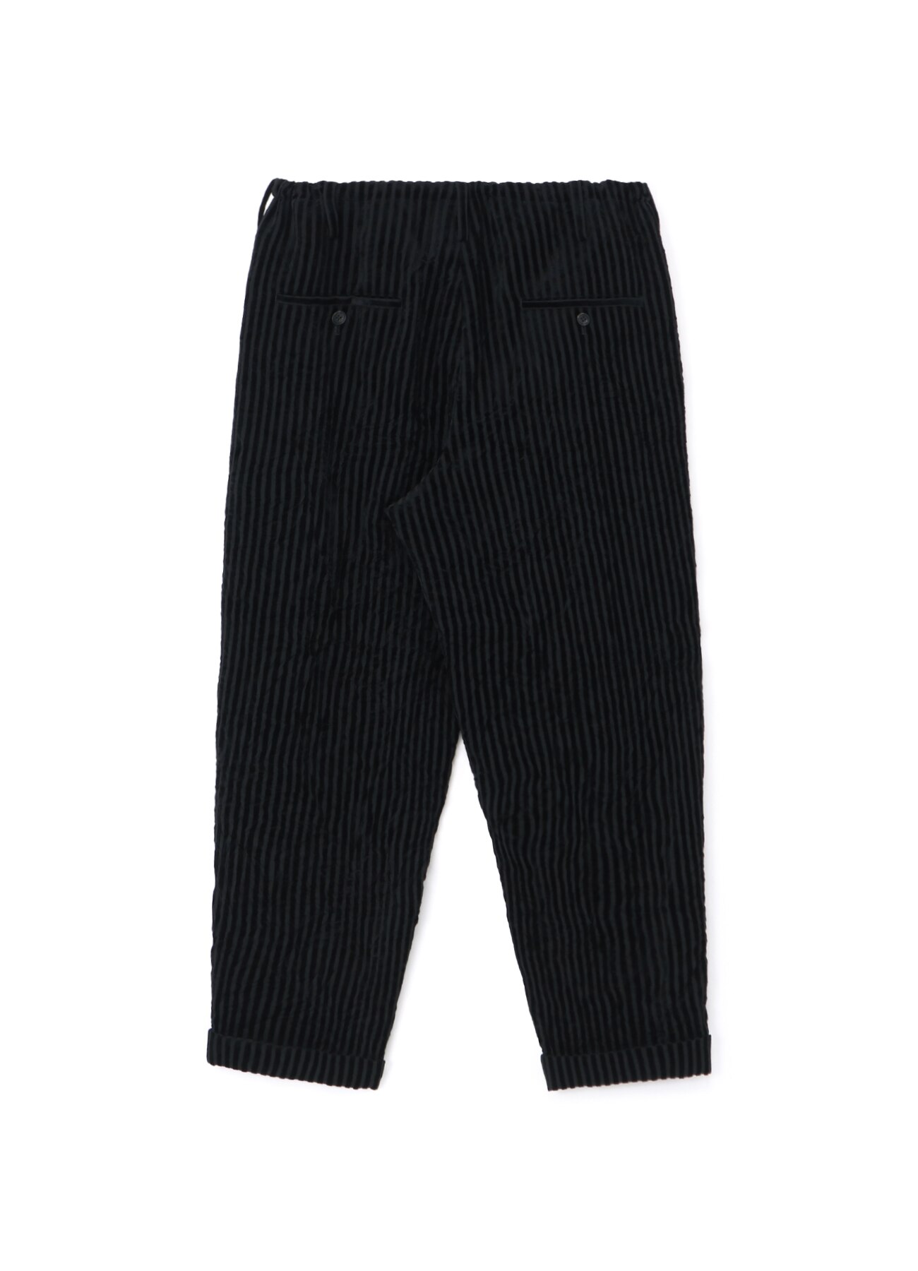 WRINKLED STRIPED PANTS WITH DRAWSTRING(XS GREY): Y's for men