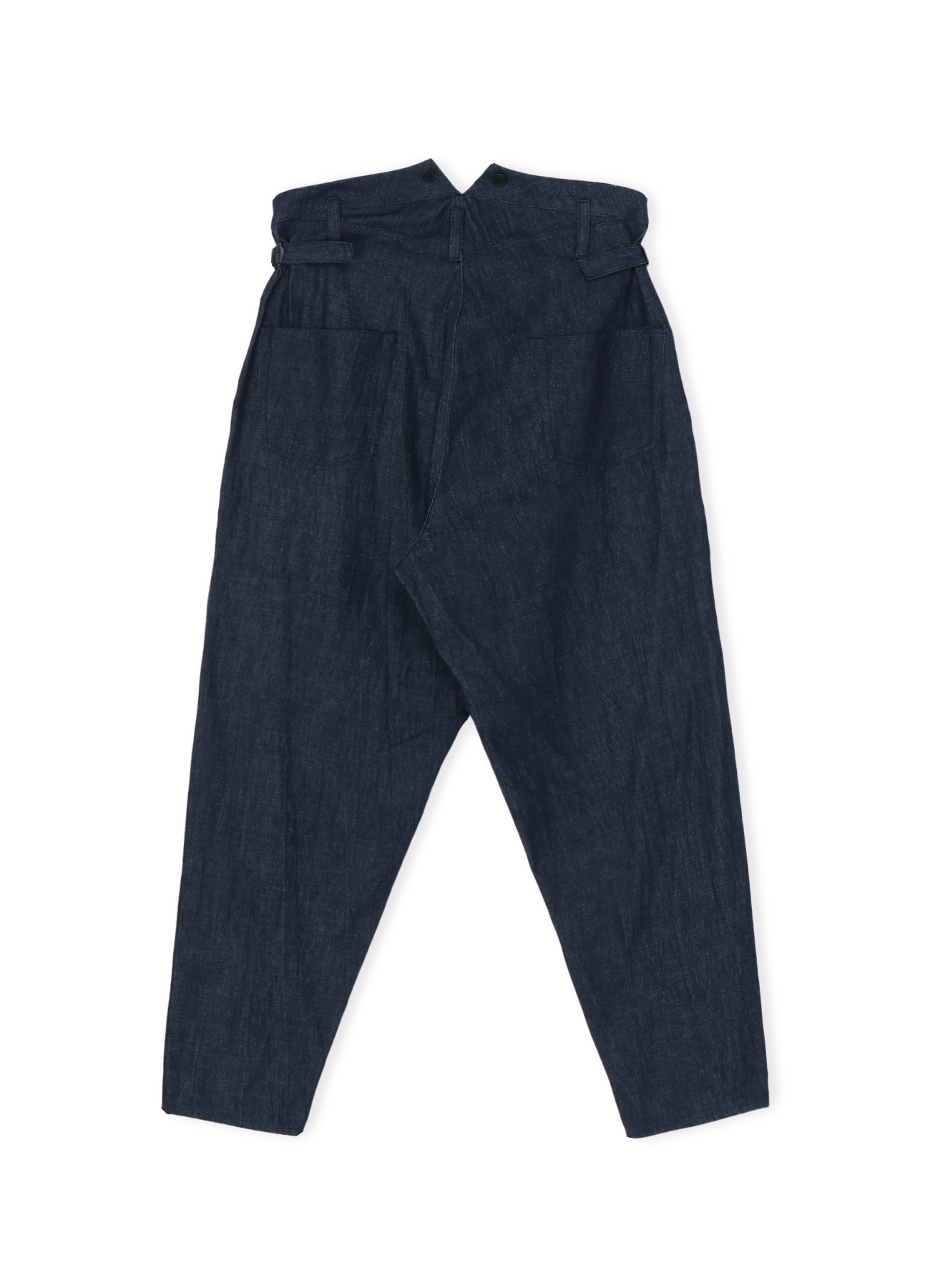 DENIM PANTS WITH SUSPENDER BUTTONS AND ADJUSTABLE SIDE TABS(S INDIGO):  Soldes｜WILDSIDE YOHJI YAMAMOTO【Official】