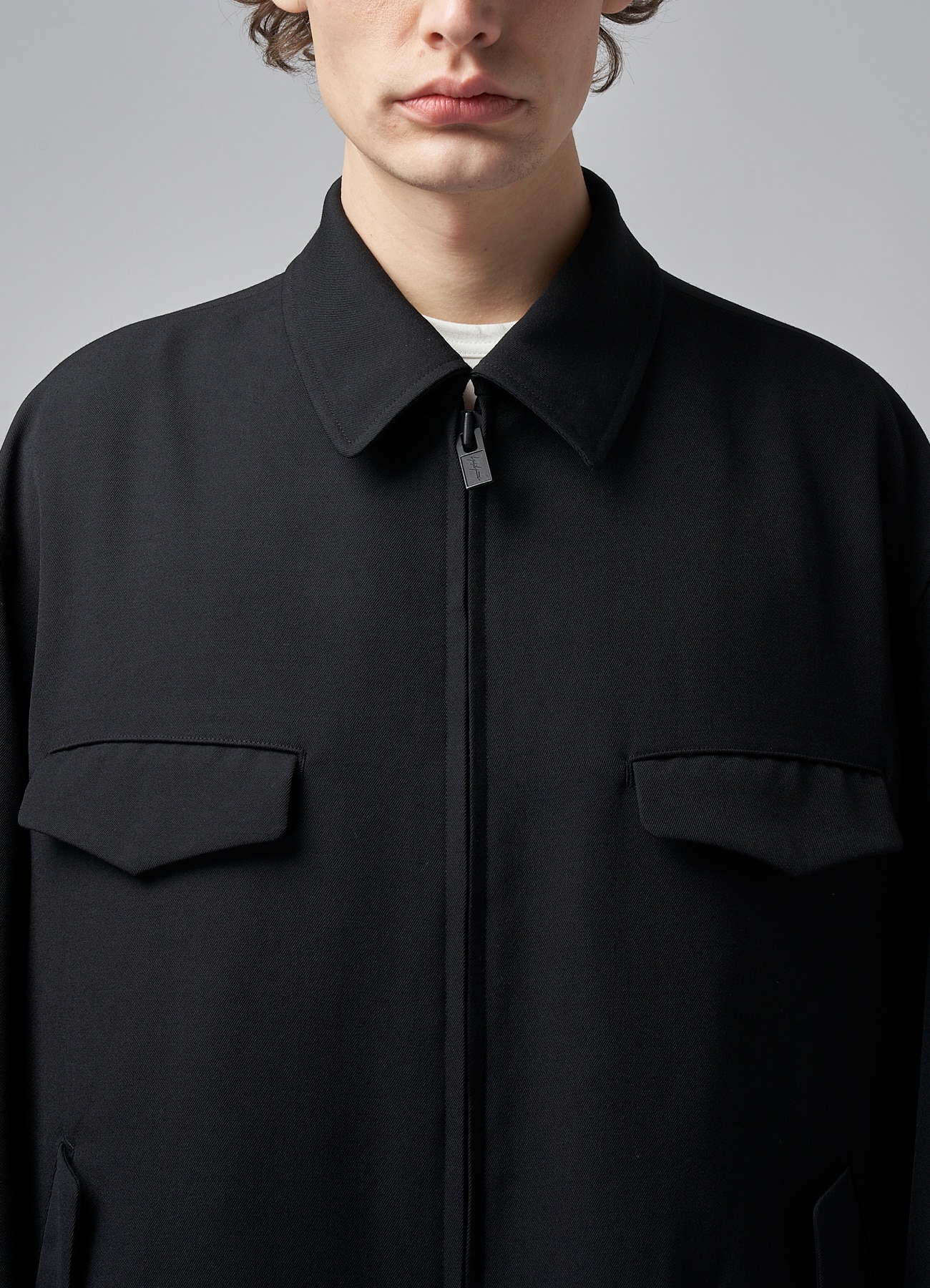 WOOL GABARDINE BLOUSON WITH FLAP POCKETS