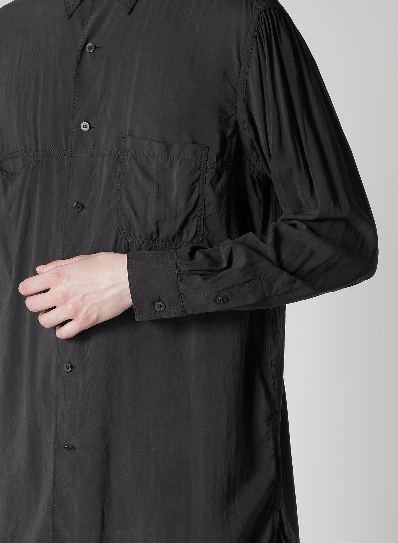 CELLULOSE OZONE SHIRT WITH CHAIN STITCH_7