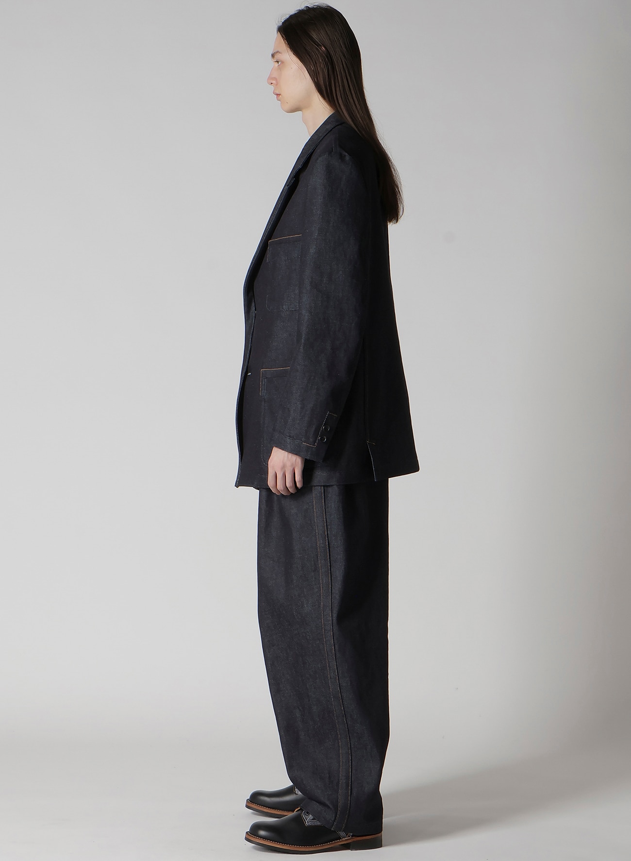 13oz DENIM JACKET WITH FRONT EDGE AND COLOR STITCH_14