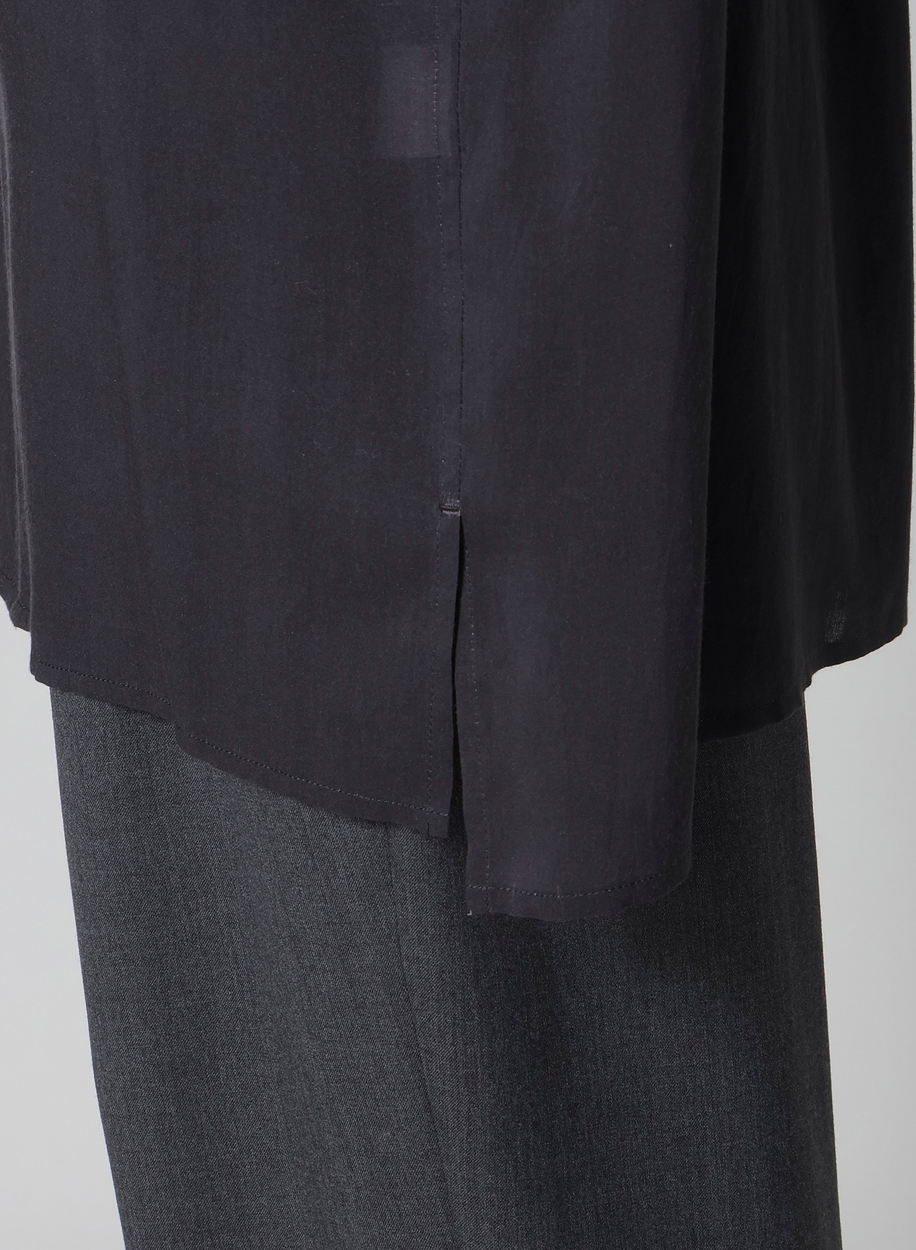 DEEP BLACK BIG SHIRT WITH LARGE RED FLOWER_7