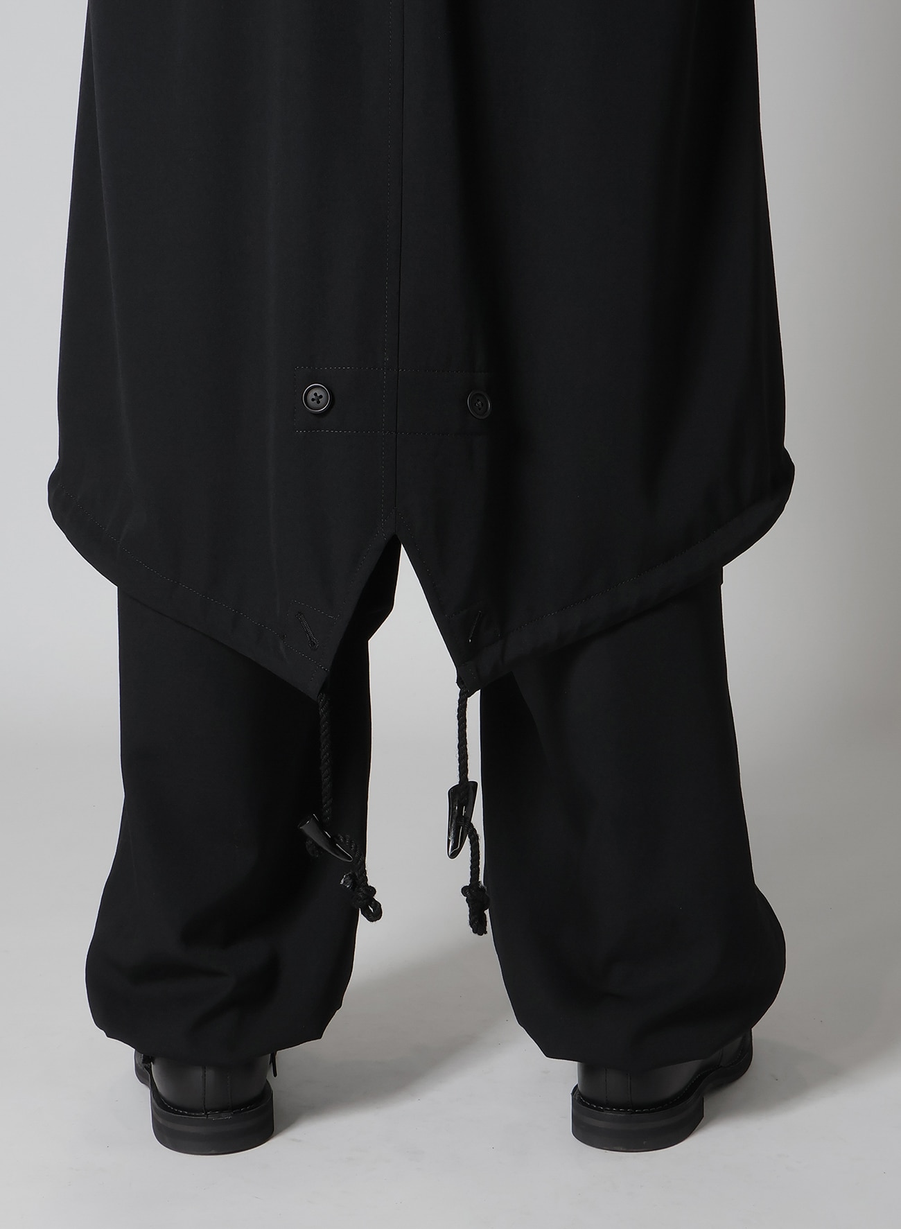 GABARDINE TOGGLE BUTTONS MODS COAT(XS Black): Y's for men
