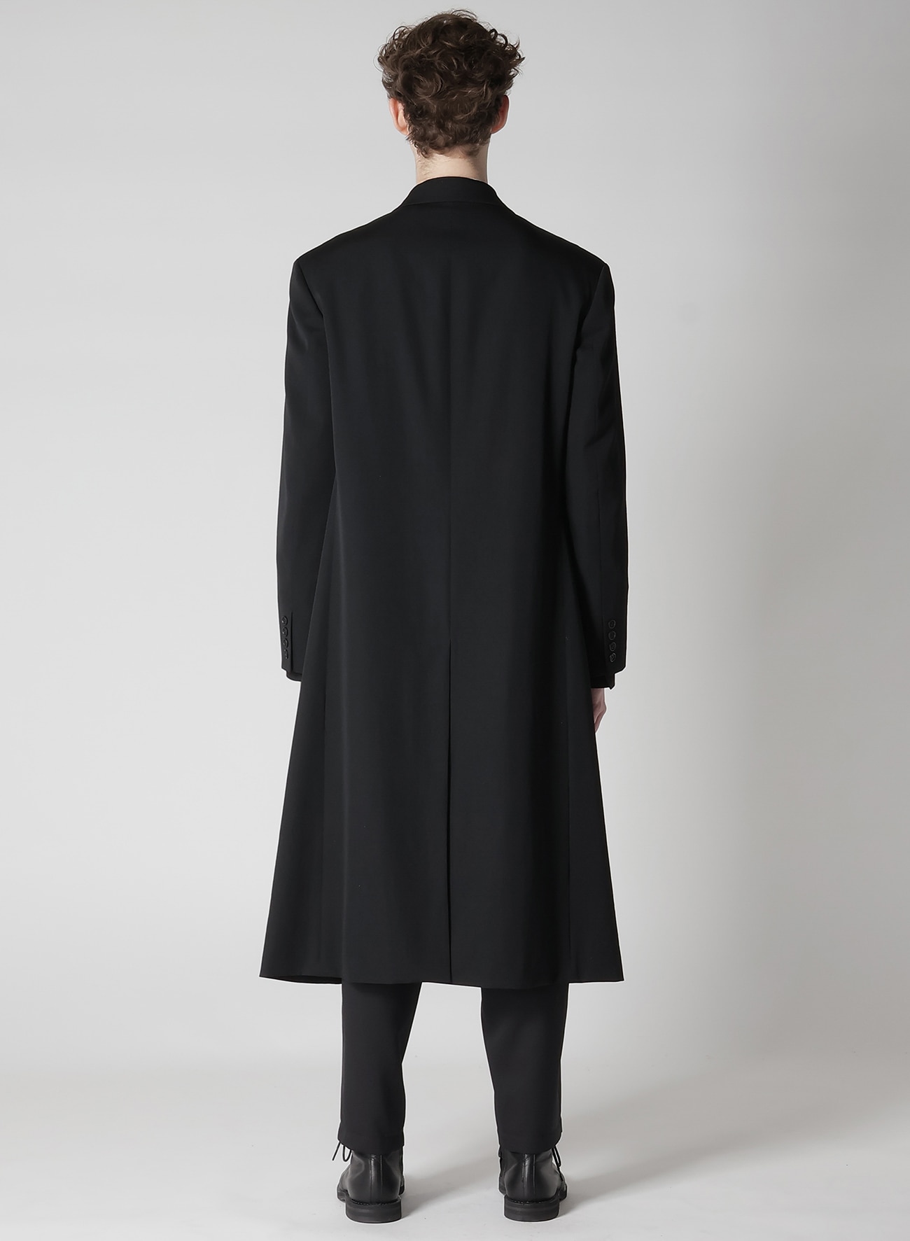GABARDINE LAPEL BUCKLE TAB JACKET(XS Black): Y