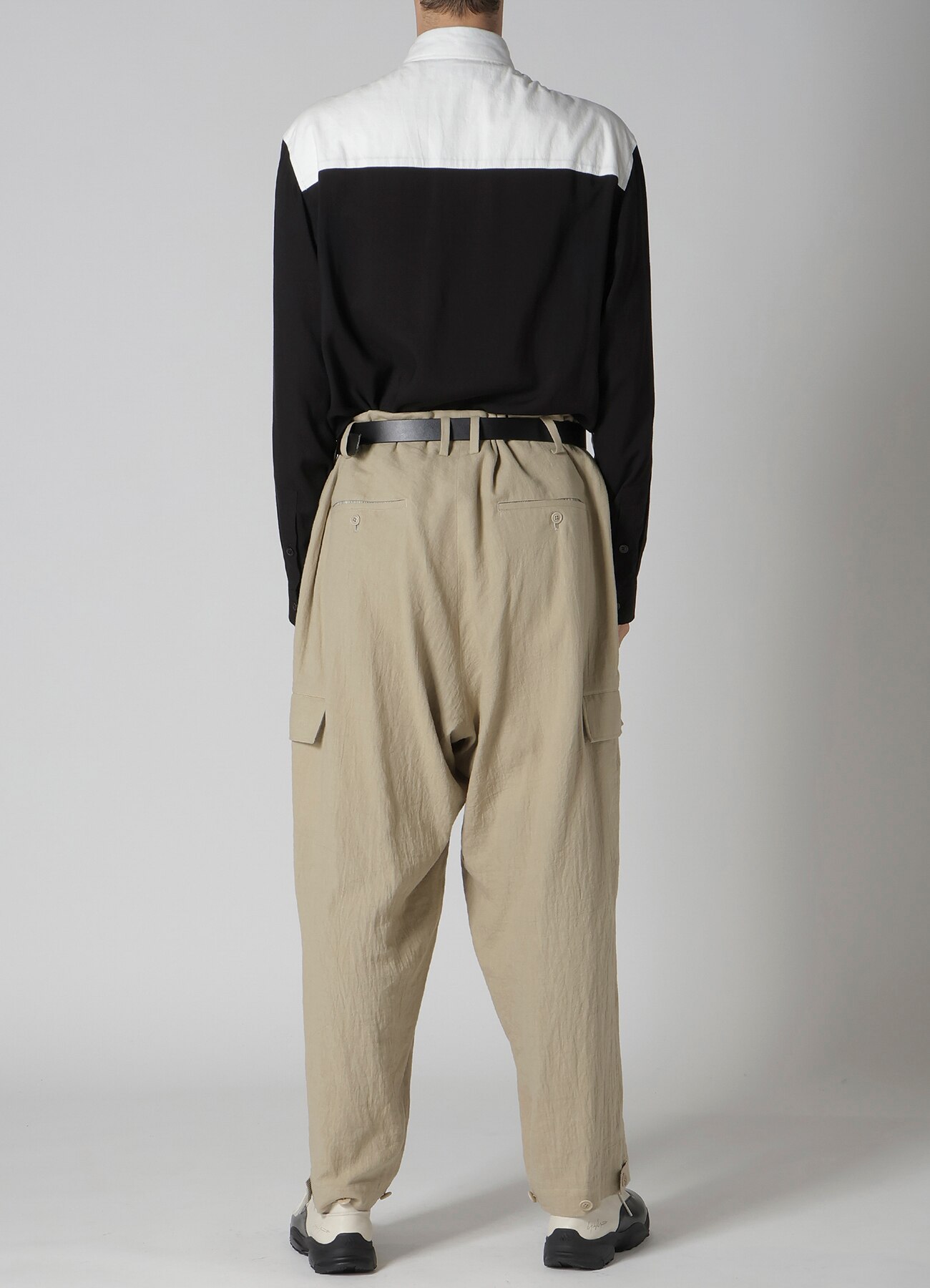 COTTON LINEN VIYELLA WIDE PANTS WITH TAB(S Beige): Y's for men｜WILDSIDE  YOHJI YAMAMOTO [Official