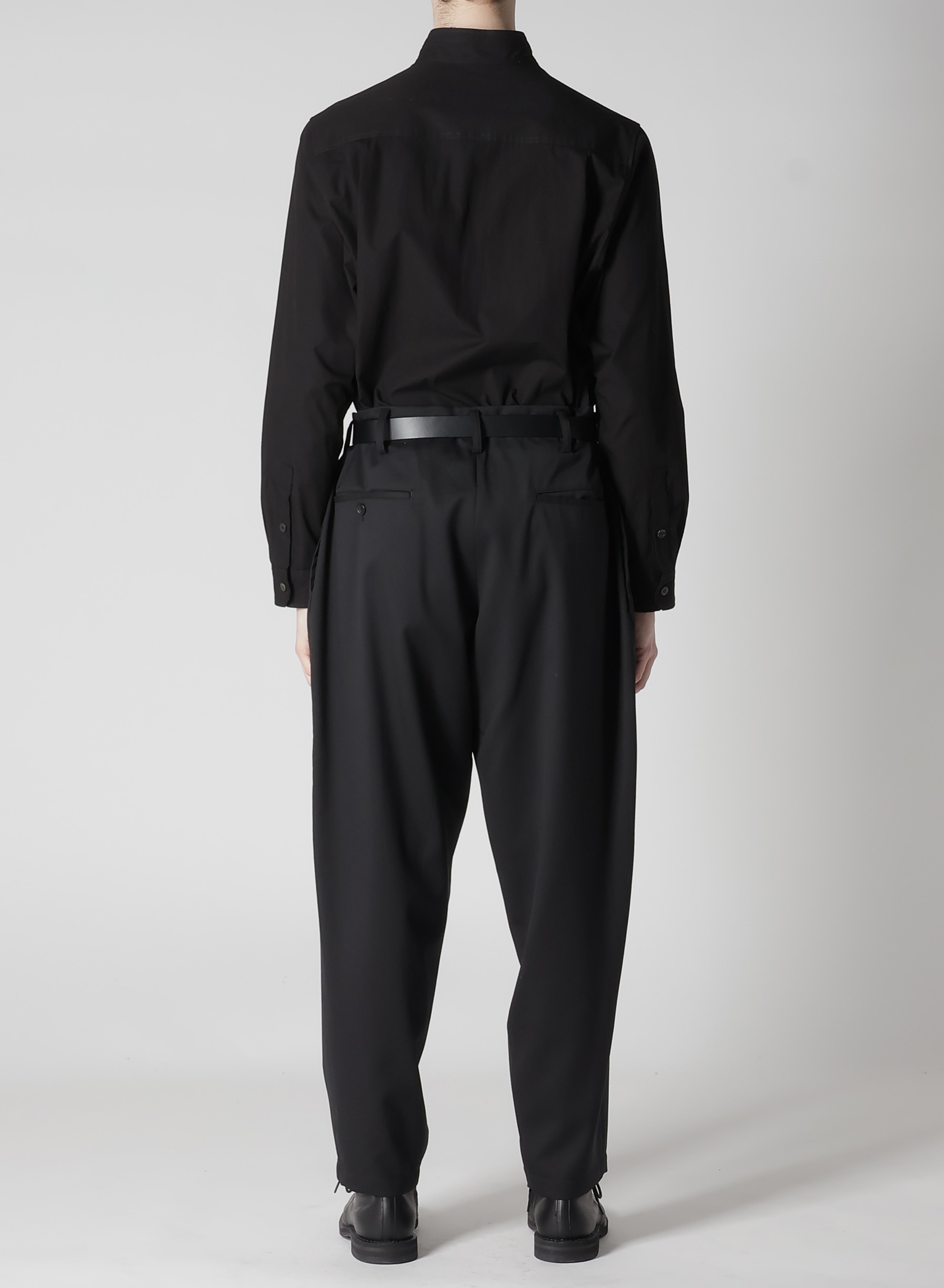 SUIT GABARDINE PANTS WITH SIDE TUCK(S Black): Y's for men｜WILDSIDE YOHJI  YAMAMOTO [Official