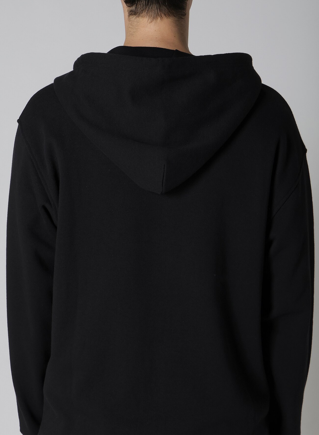 FLEECE HOODIE WITH LOGO PRINT(FREE SIZE Black): Y's for men
