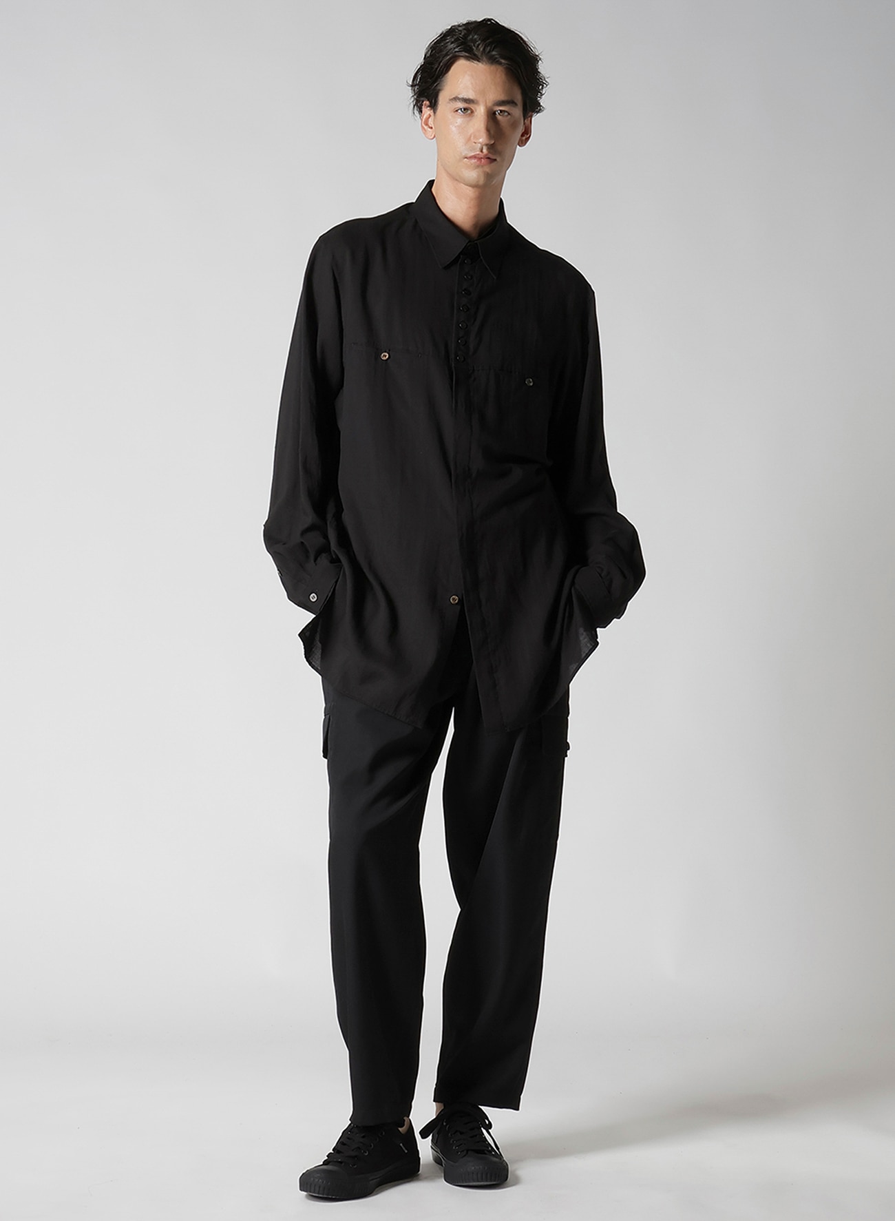 トップス CELLULOSE LAWN FRONT PLACKET SHIRT CELLULOSE LAWN FRONT PLACKET SHIRT – THE SHOP YOHJI YAMAMOTO