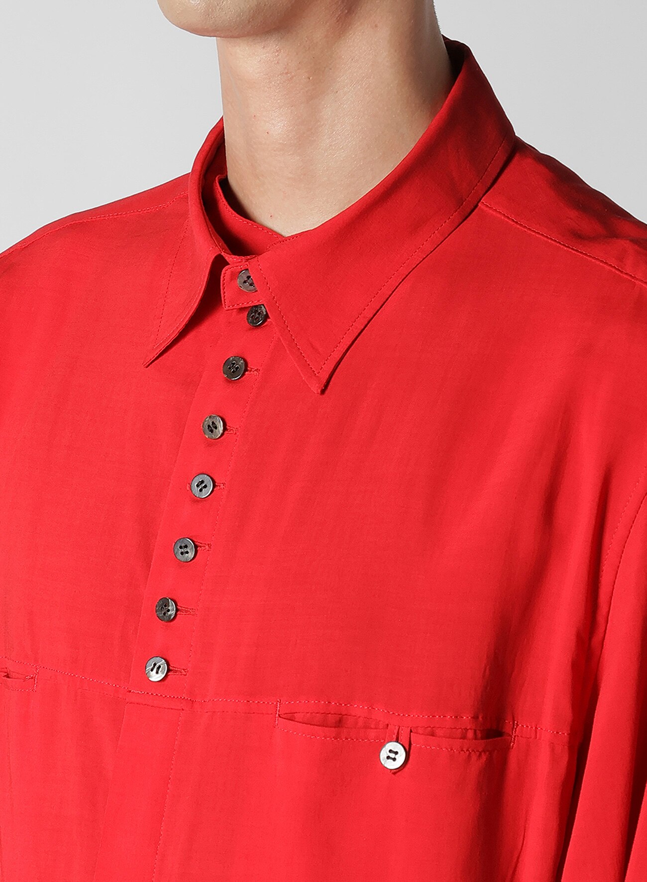 RAYON LAWN BUTTON SHIRT WITH SPARE COLLAR_3