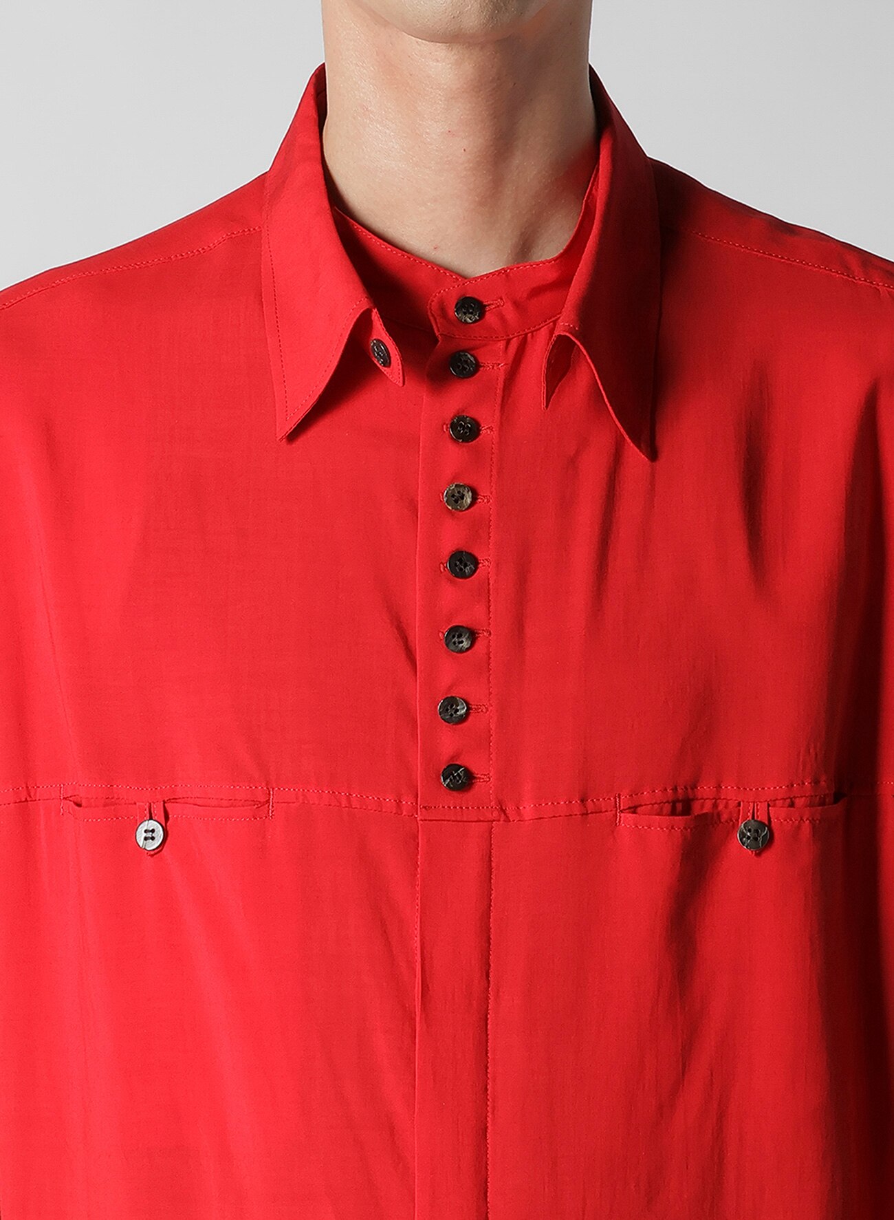 RAYON LAWN BUTTON SHIRT WITH SPARE COLLAR_5