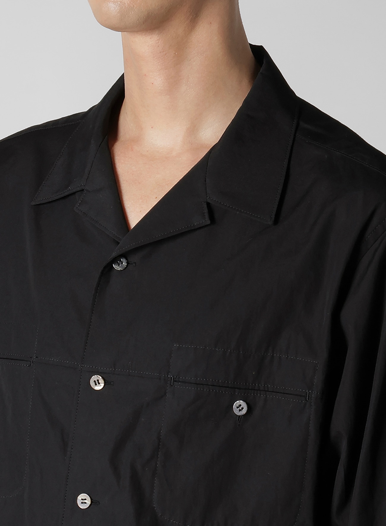 100/2 BROAD SHIRT WITH OPEN COLLAR_3