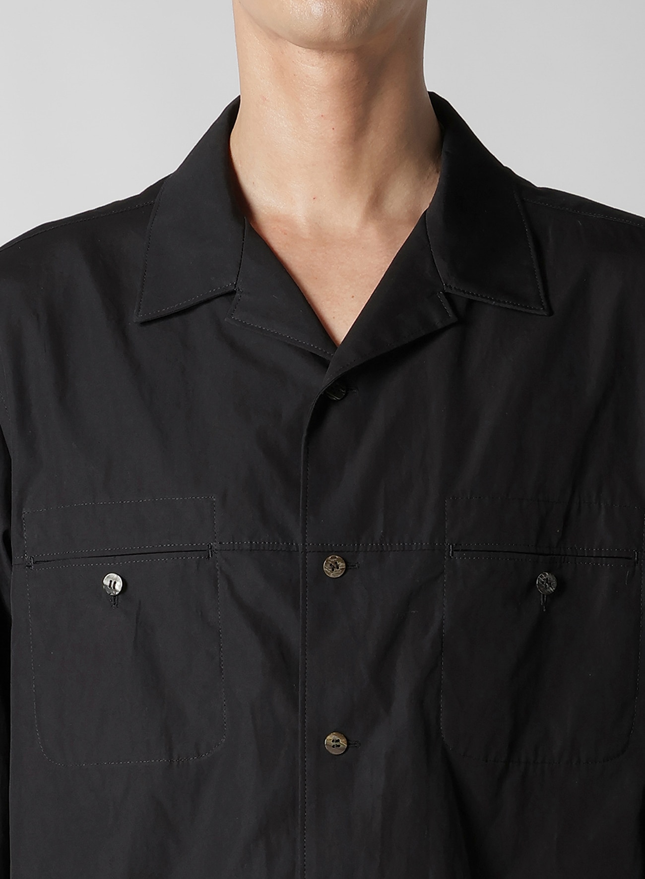 100/2 BROAD SHIRT WITH OPEN COLLAR_4