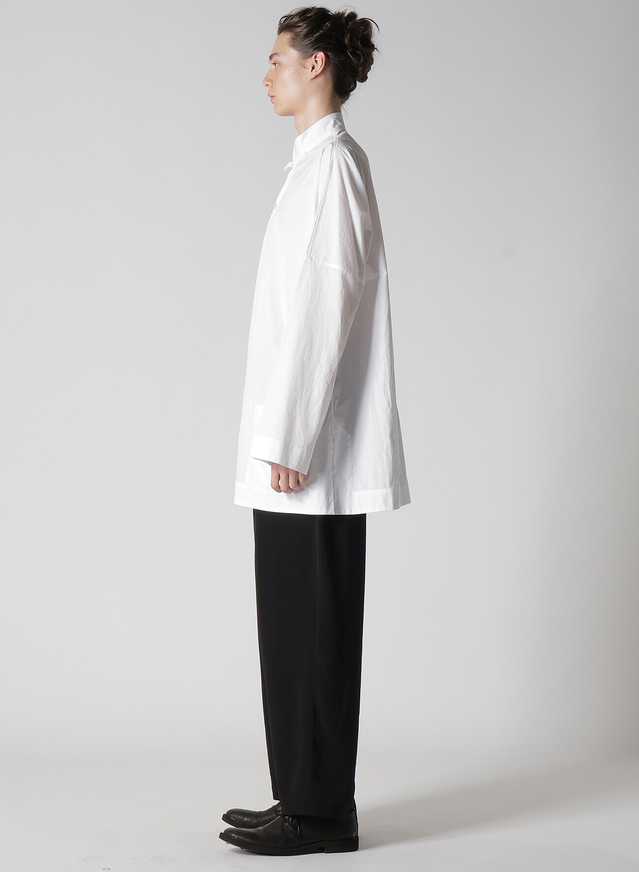 100/2 BROAD SHIRT WITH STAND COLLAR(S White): Y's for men