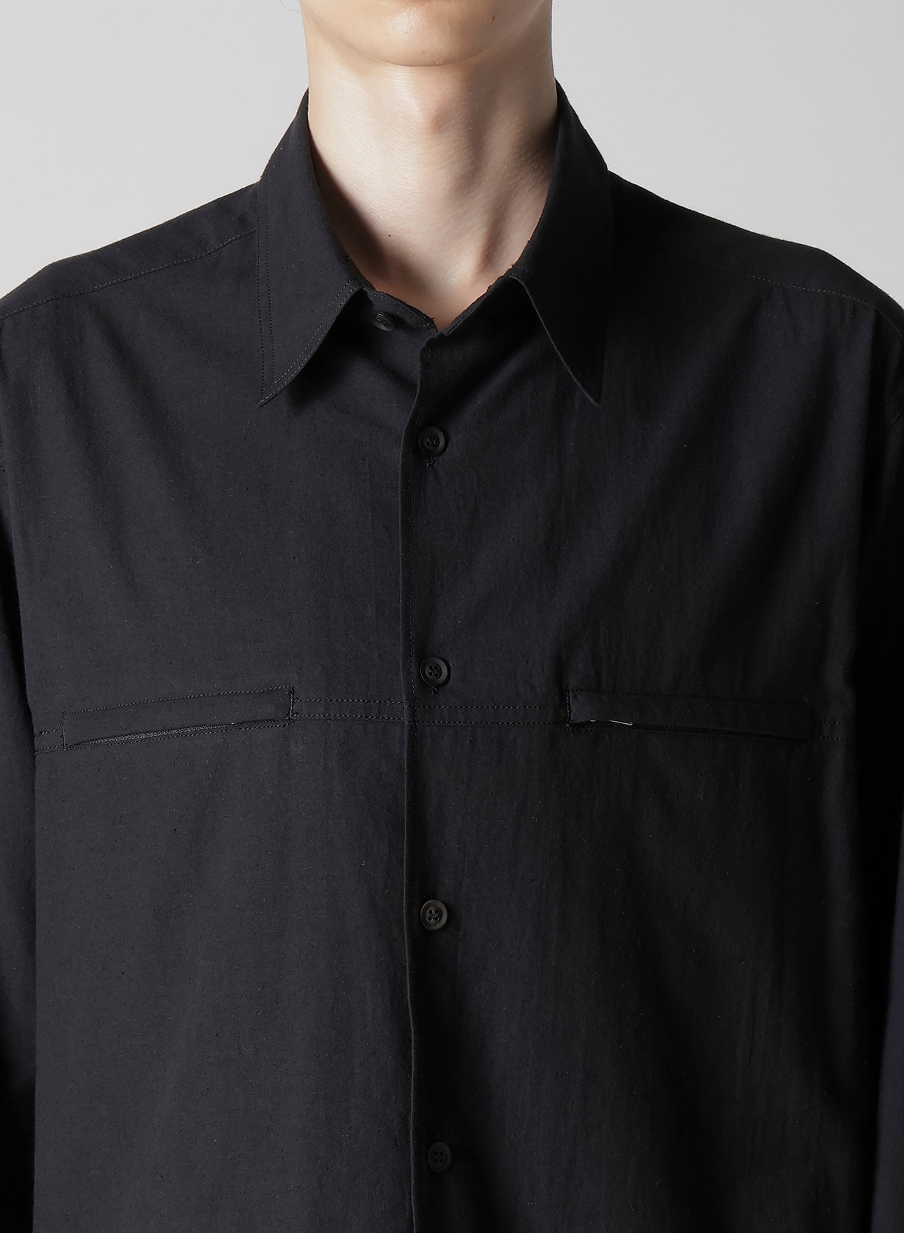 COTTON HEMP BROAD SHIRT WITH ZIP POCKET_4