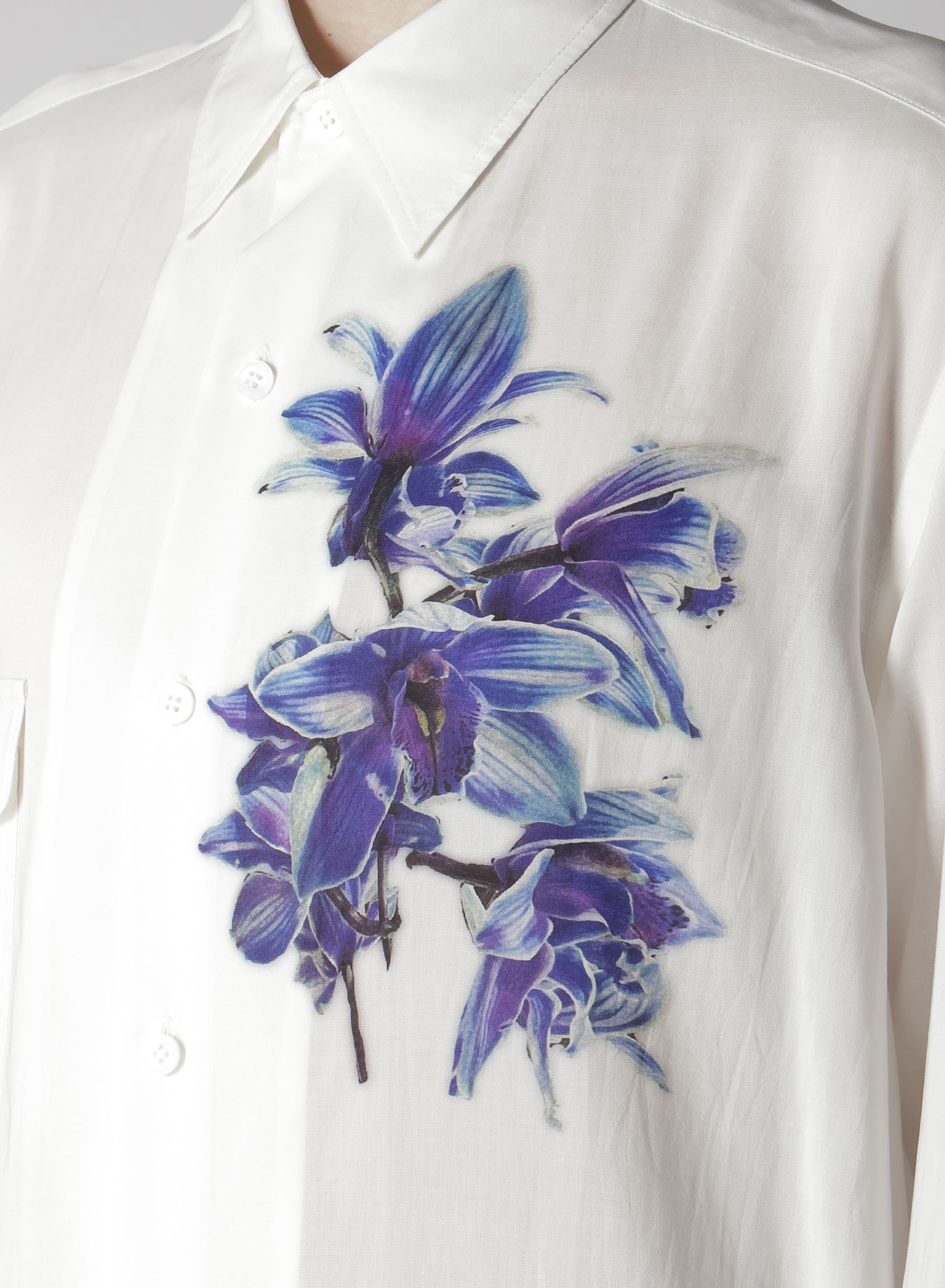 REGULAR COLLAR SHIRT WITH BLUE FLOWER PRINT_5
