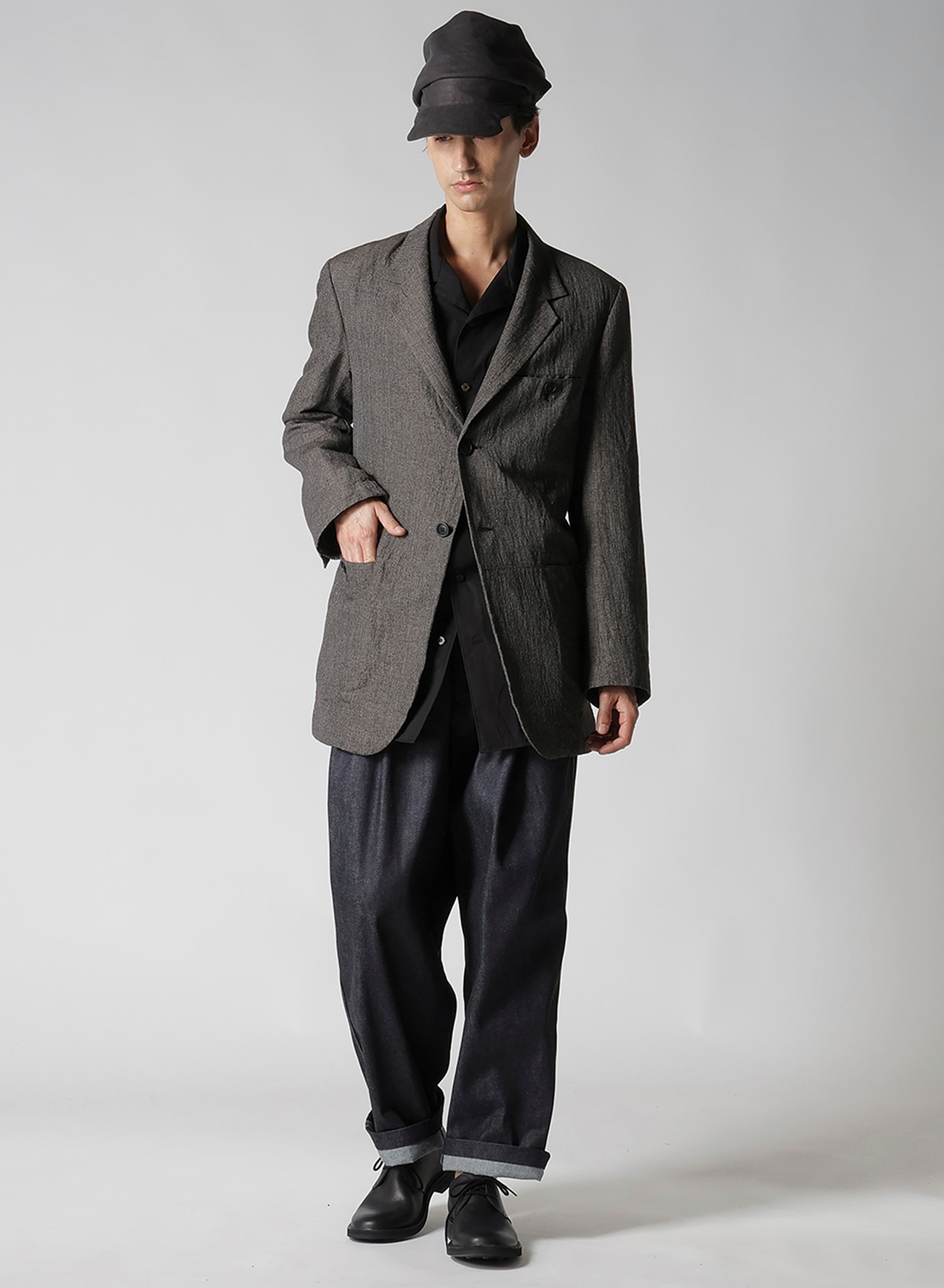 OIL WAX LEATHER PLAIN TOE SHOES_1