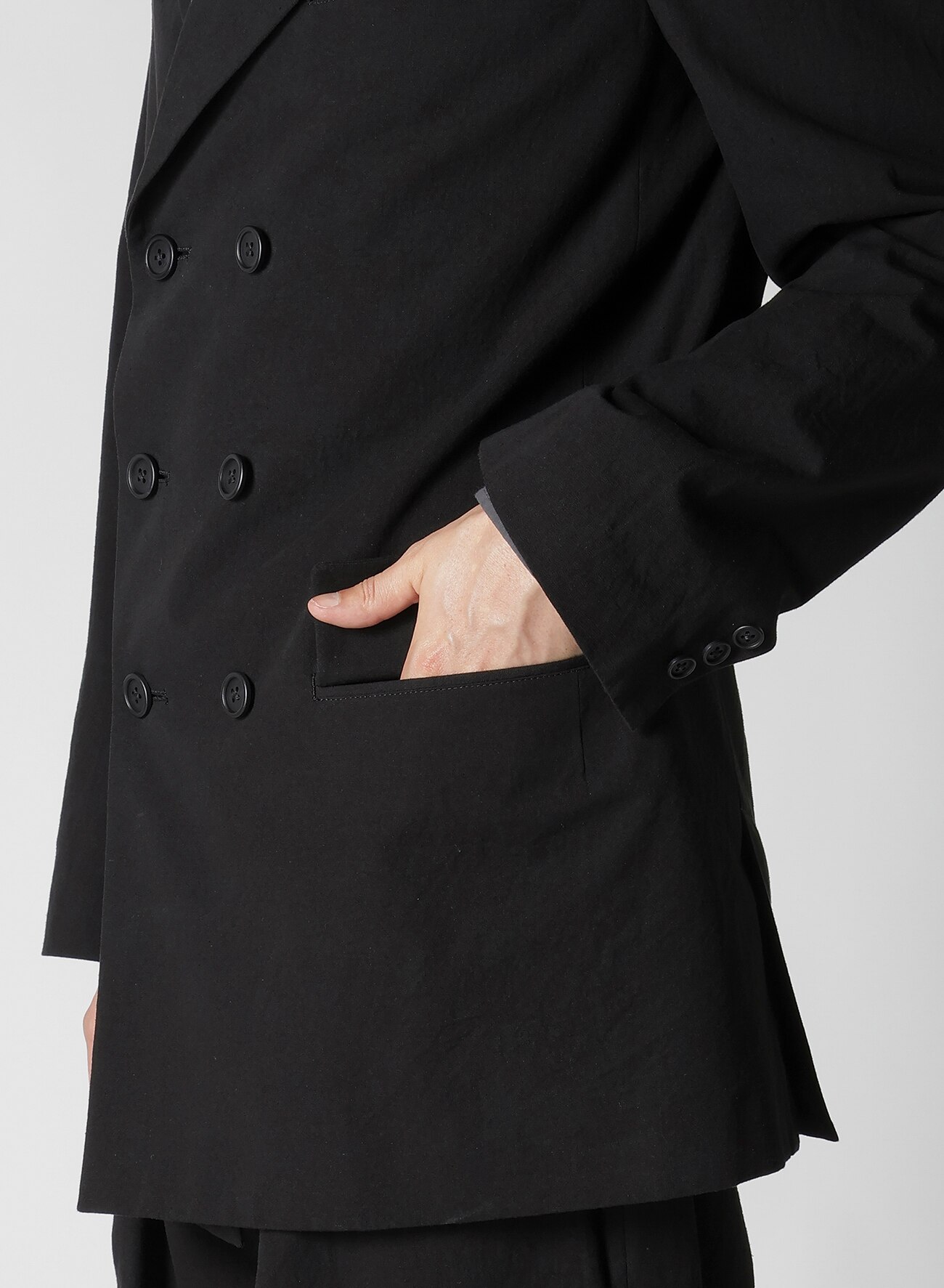 DOUBLE JACKET WITH COTTON LINEN UNEVEN YARN CANVAS_10