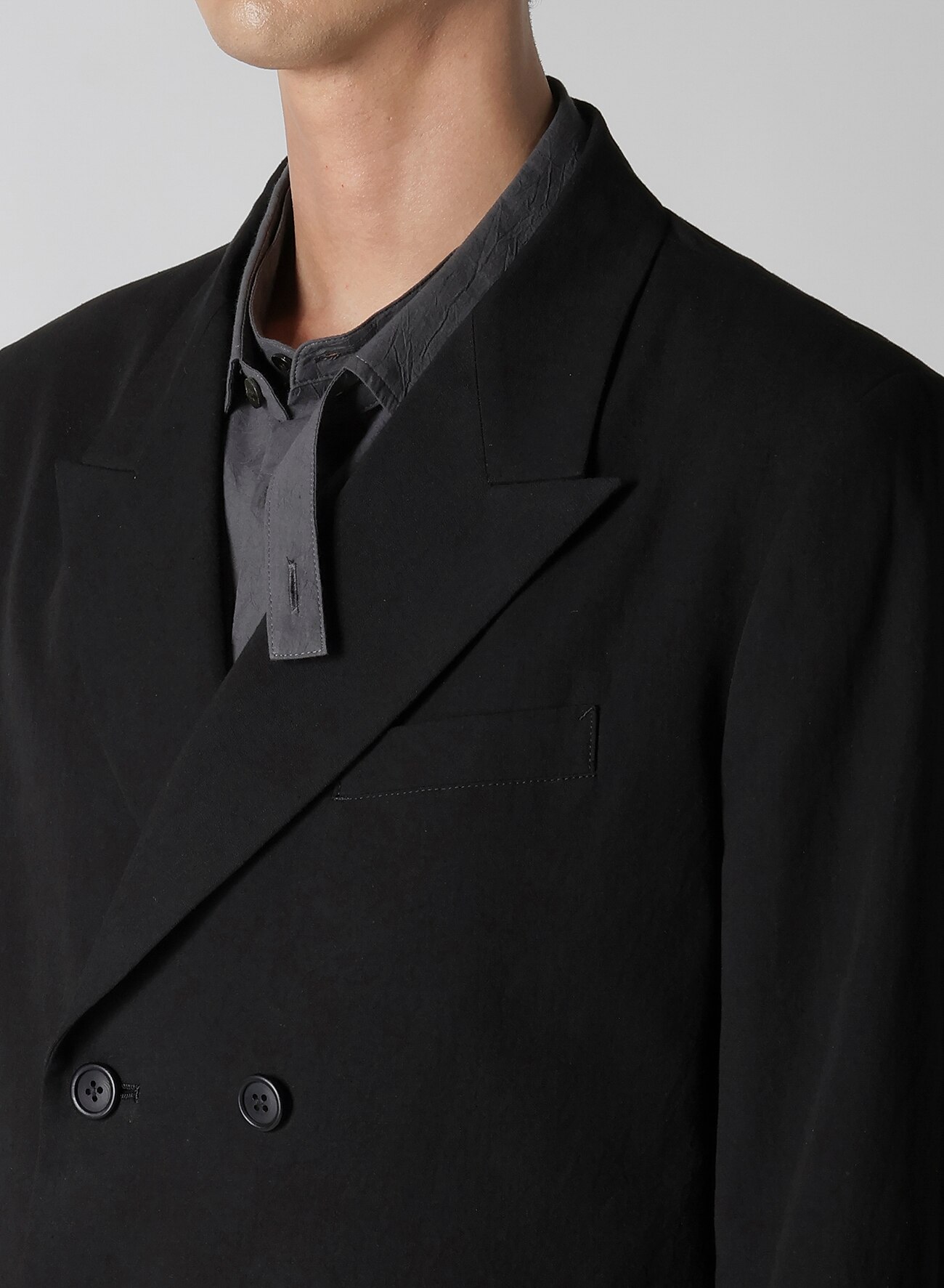 DOUBLE JACKET WITH COTTON LINEN UNEVEN YARN CANVAS_6