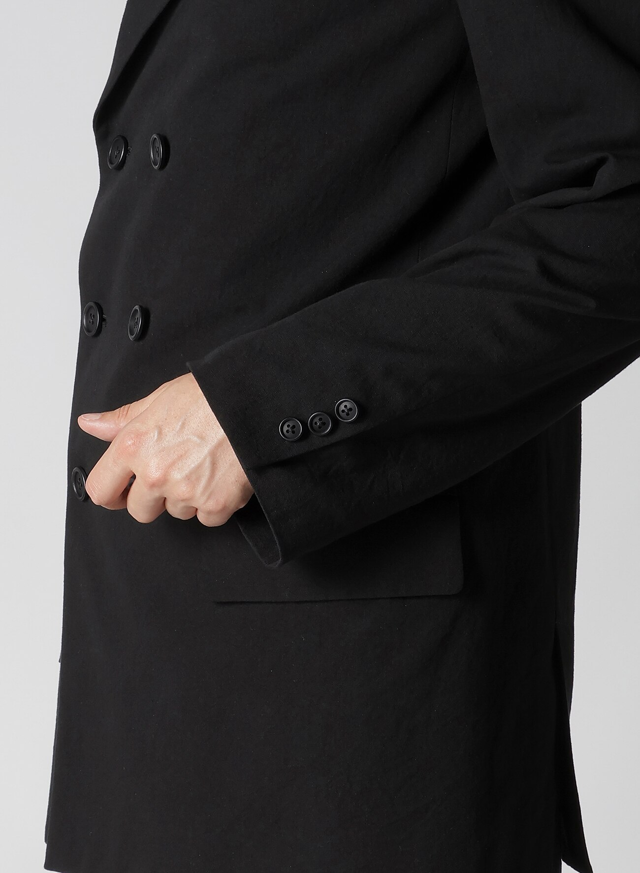 DOUBLE JACKET WITH COTTON LINEN UNEVEN YARN CANVAS_8