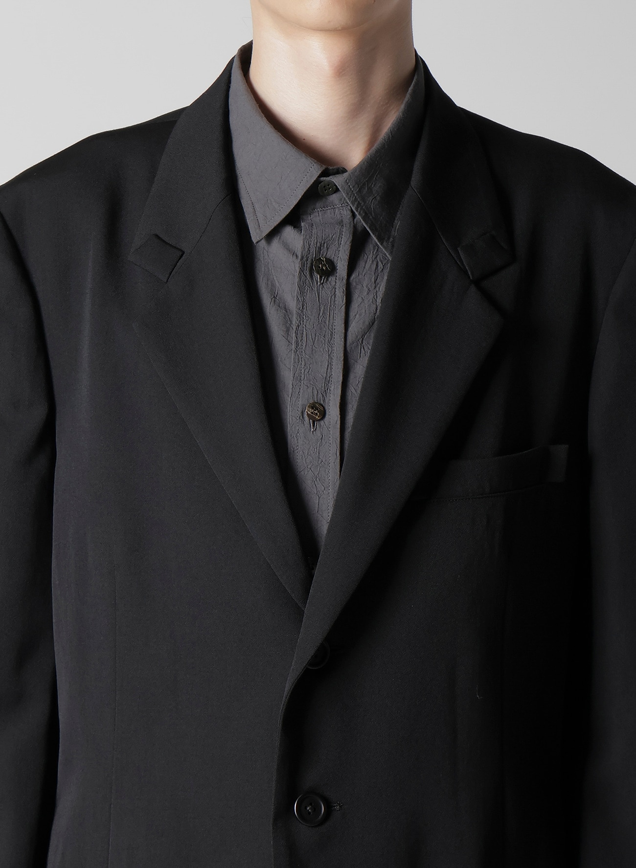 WOOL GABARDINE TURN BACK COLLAR JACKET_2