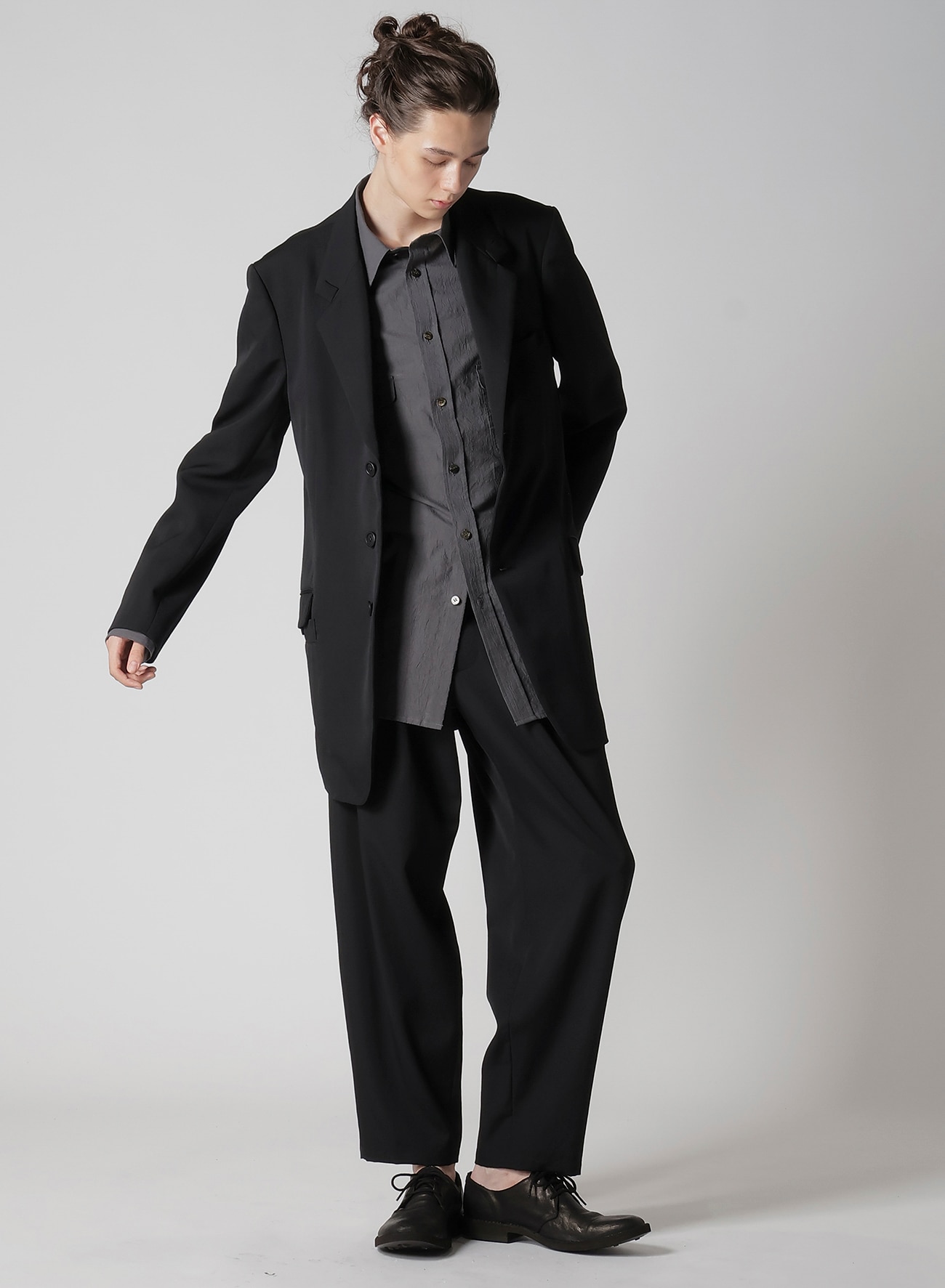 WOOL GABARDINE TURN BACK COLLAR JACKET_7