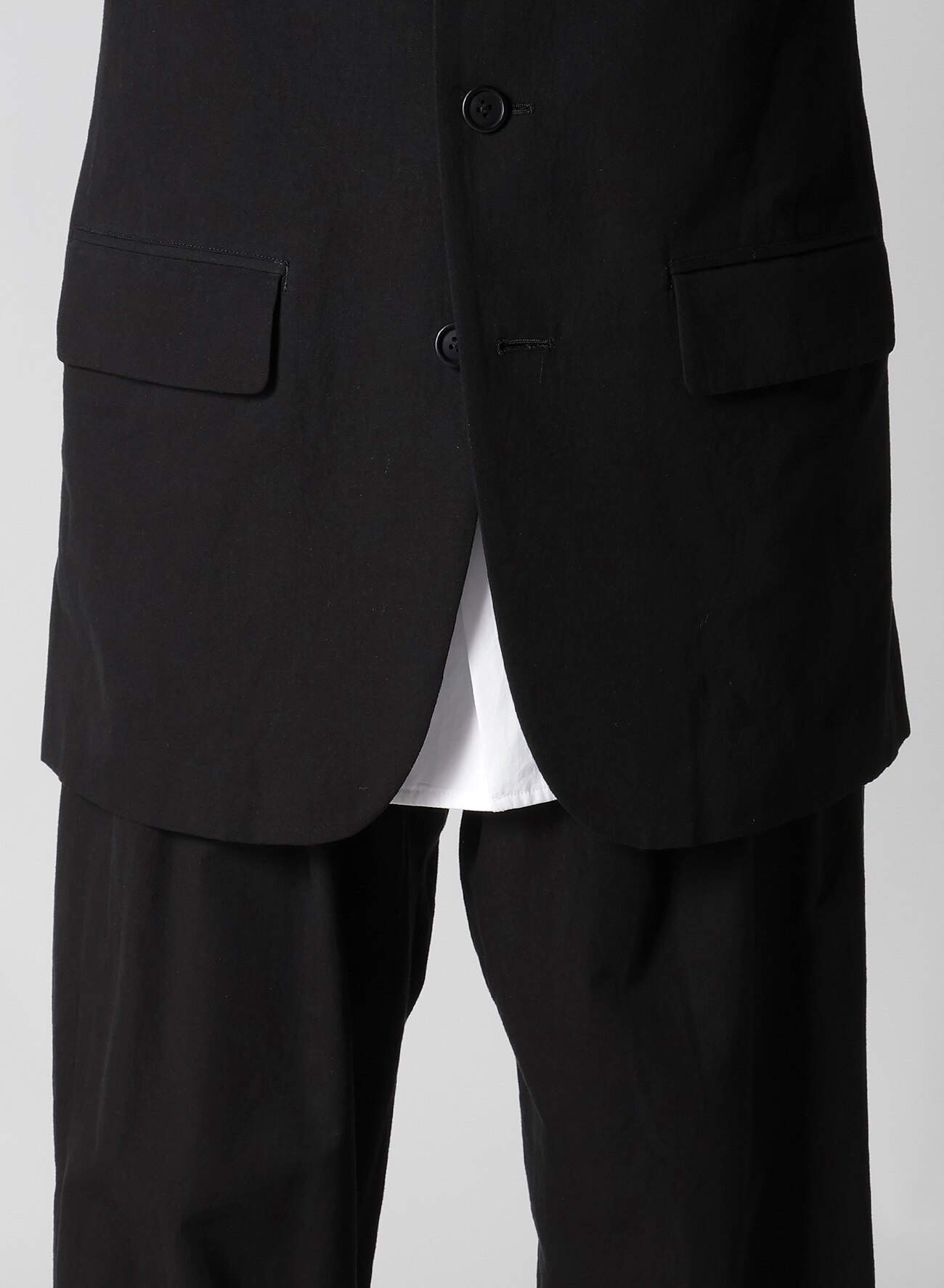 RIGHT DOUBLE RIMMED POCKET JACKET WITH COTTON LINEN UNEVEN YARN CANVAS_11