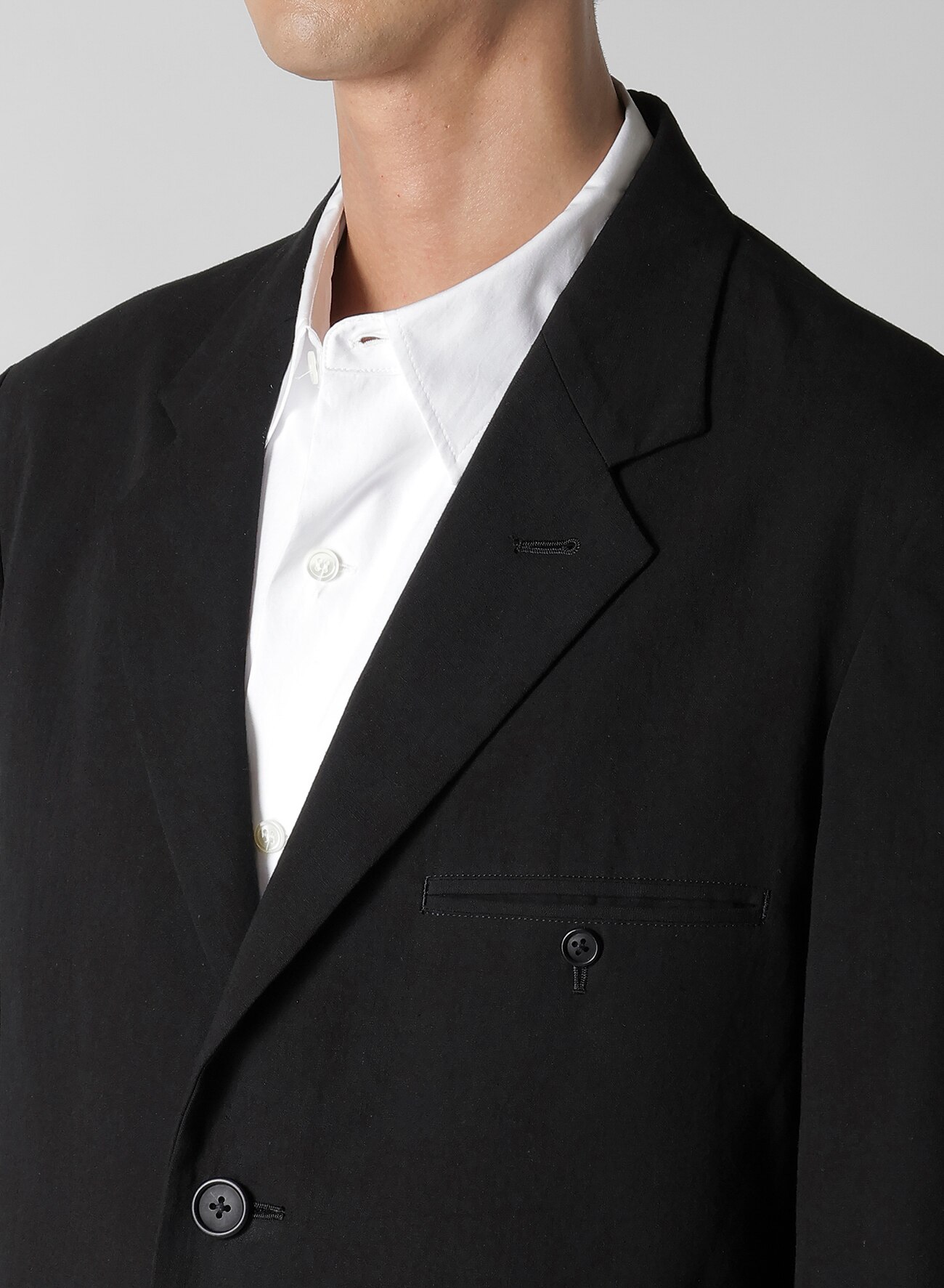 RIGHT DOUBLE RIMMED POCKET JACKET WITH COTTON LINEN UNEVEN YARN CANVAS_7