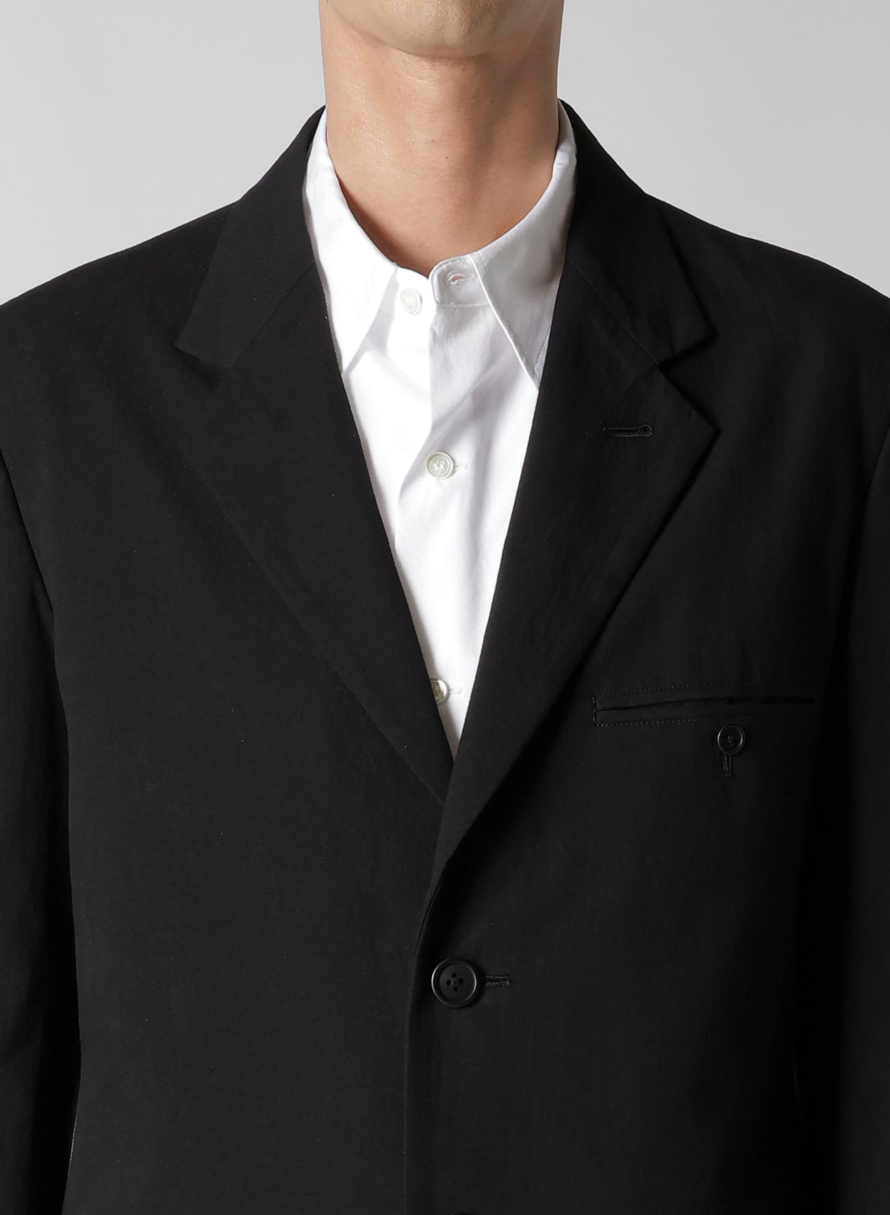 RIGHT DOUBLE RIMMED POCKET JACKET WITH COTTON LINEN UNEVEN YARN CANVAS_8