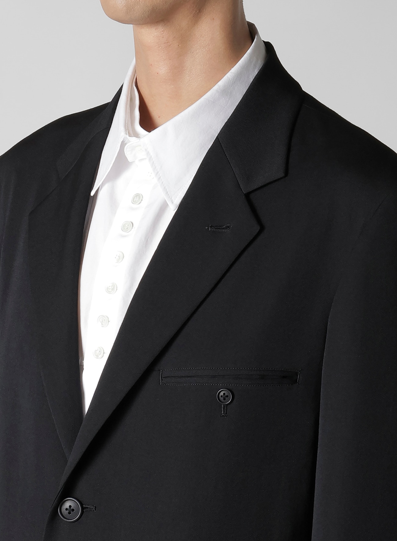 WOOL GABARDINE JACKET WITH RIGHT POCKET_3