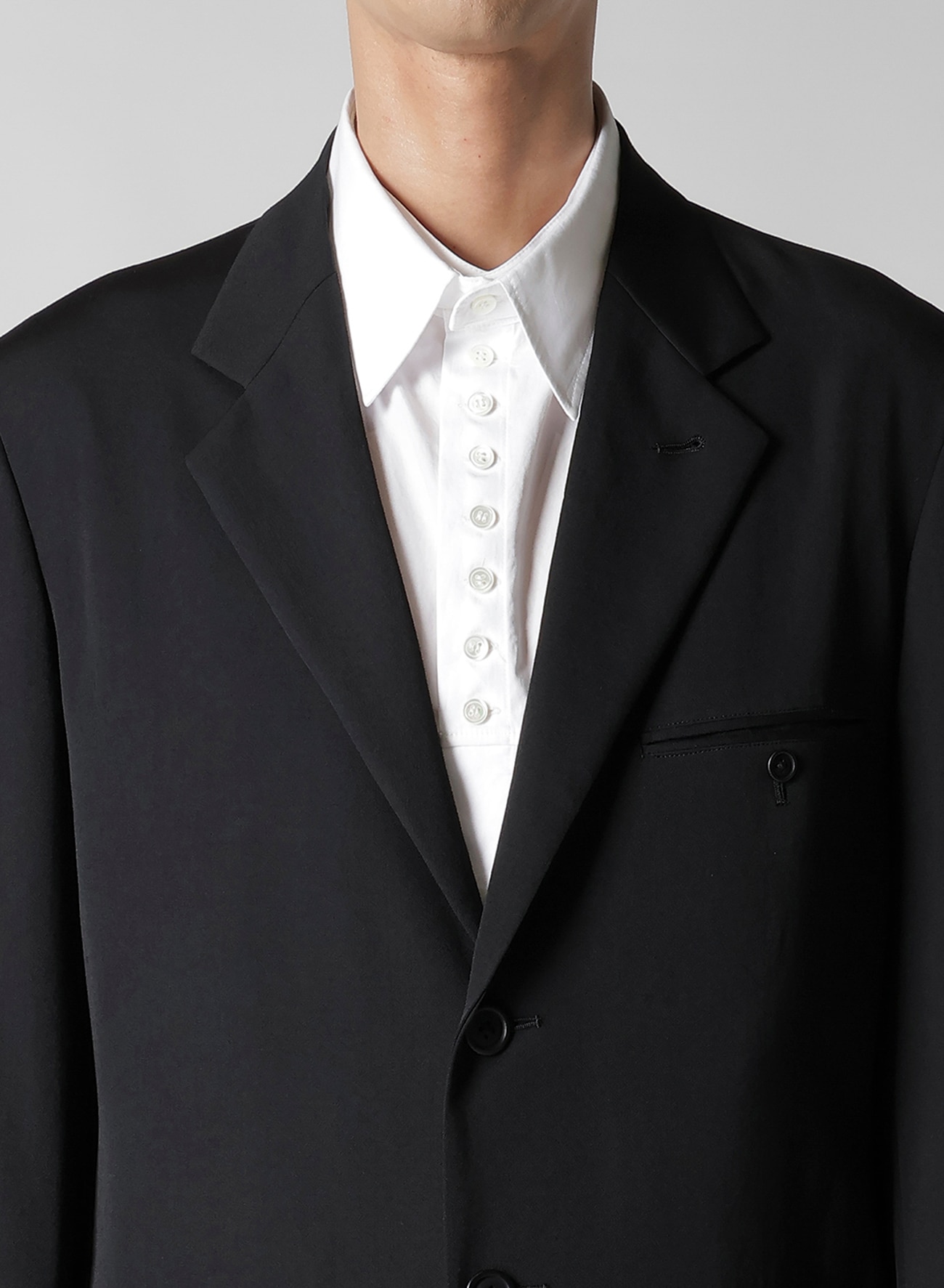 WOOL GABARDINE JACKET WITH RIGHT POCKET_4