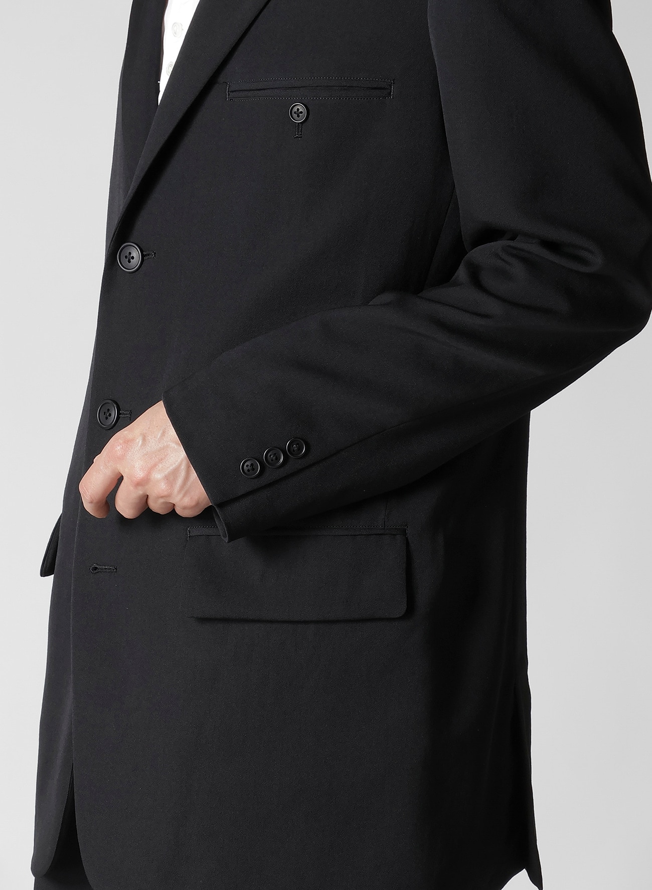 WOOL GABARDINE JACKET WITH RIGHT POCKET_5