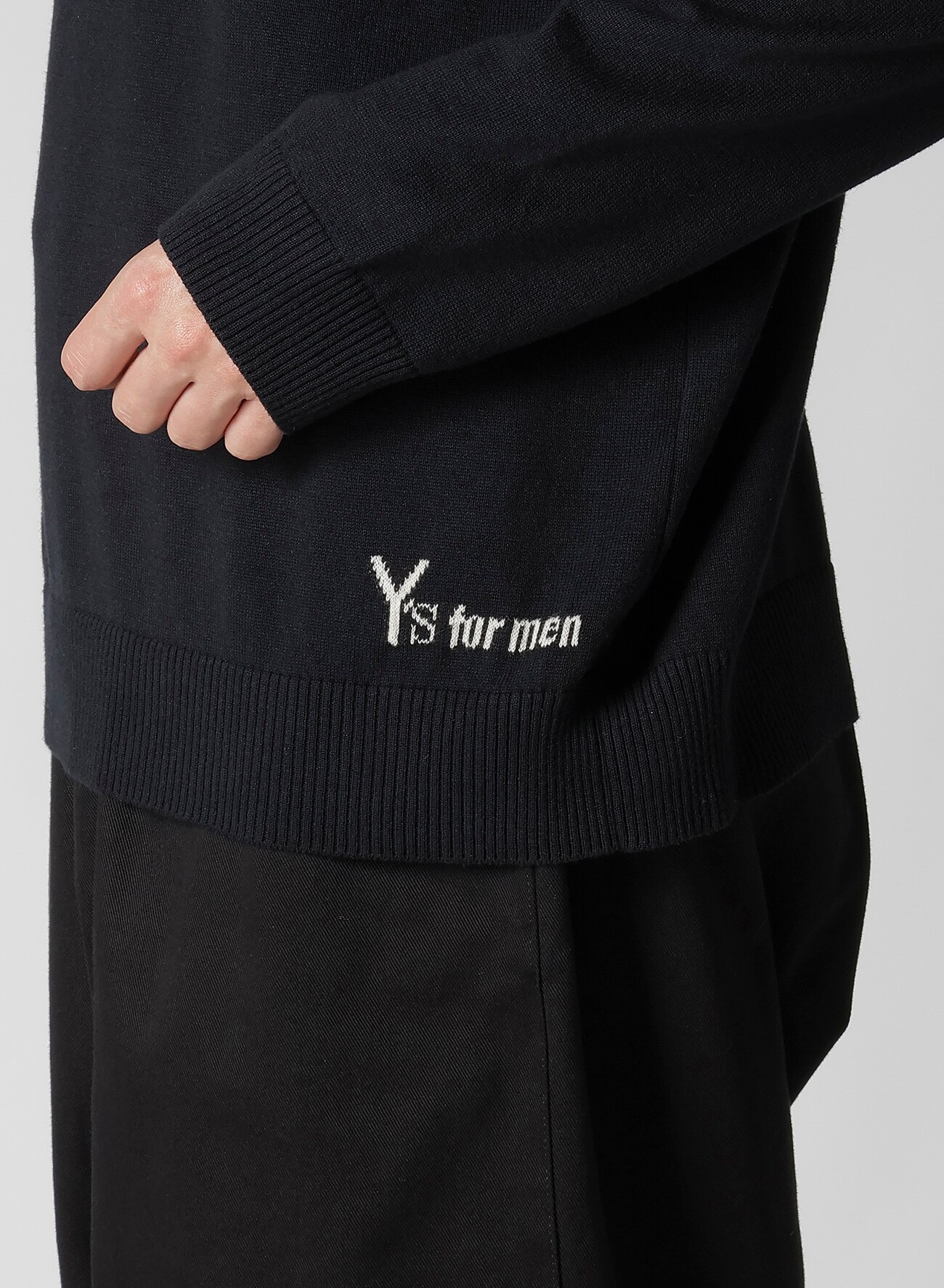 Y's for men INTERSIA LOGO ROUND NECK PULL OVER KNIT_5