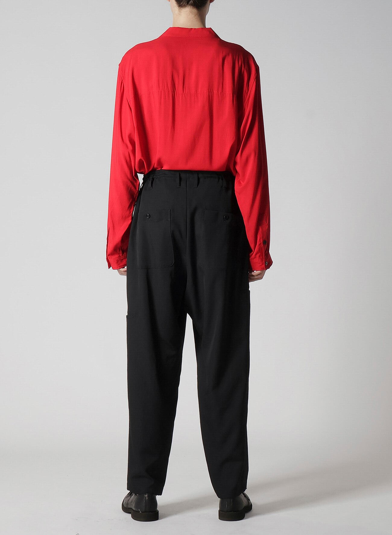 WOOL GABARDINE RIGHT AND LEFT LEG POCKETS PANTS(S Black