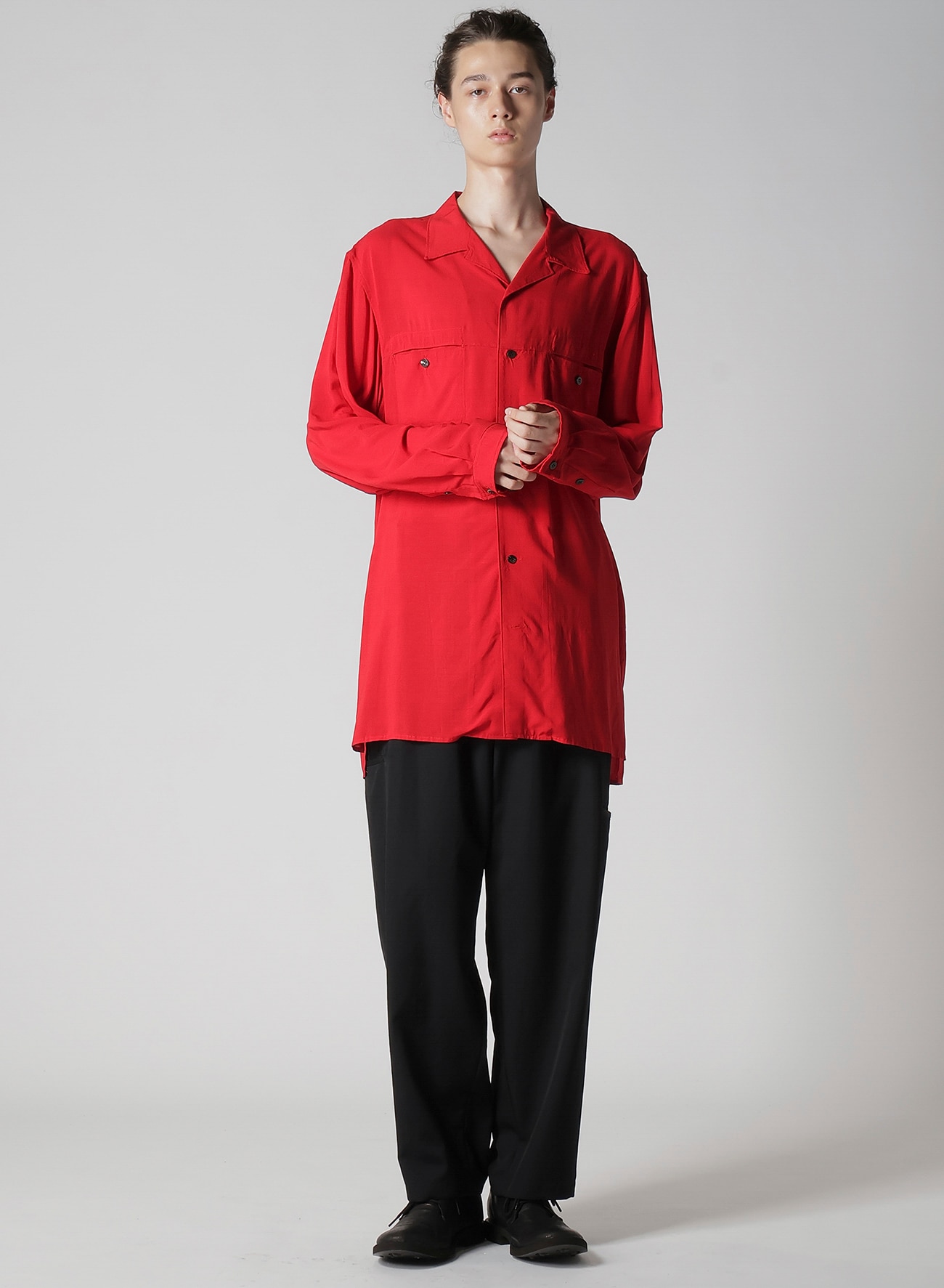 WOOL GABARDINE RIGHT AND LEFT LEG POCKETS PANTS(S Black