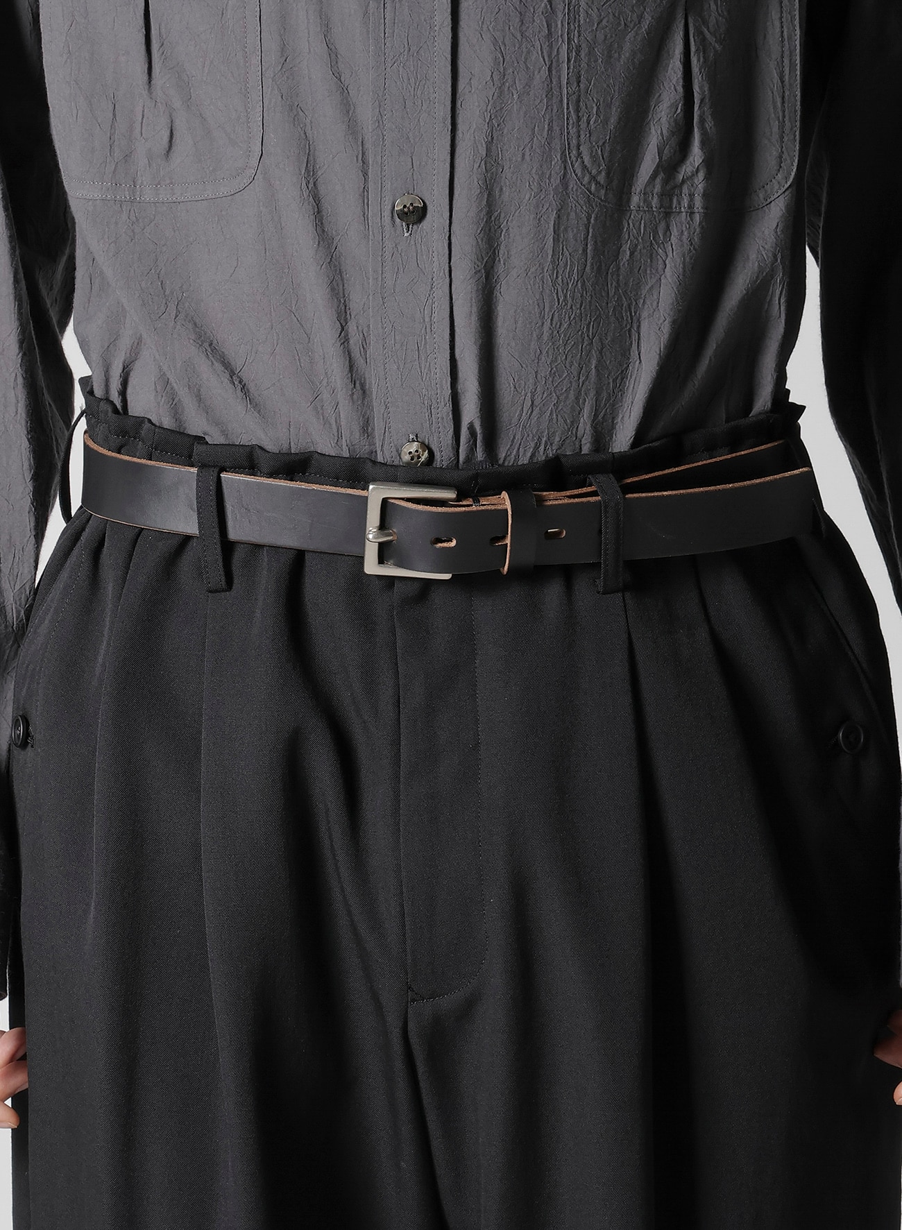 WOOL GABARDINE POCKET DETAIL PANTS_2