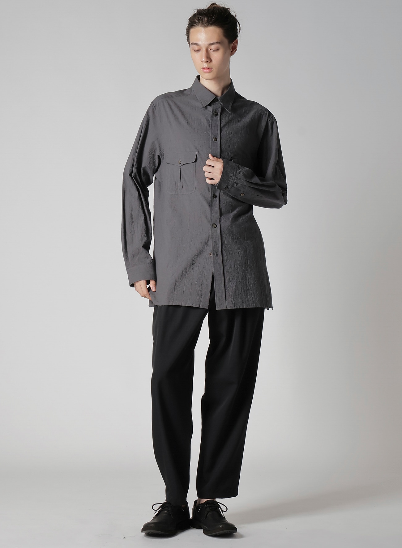 WOOL GABARDINE POCKET DETAIL PANTS_6