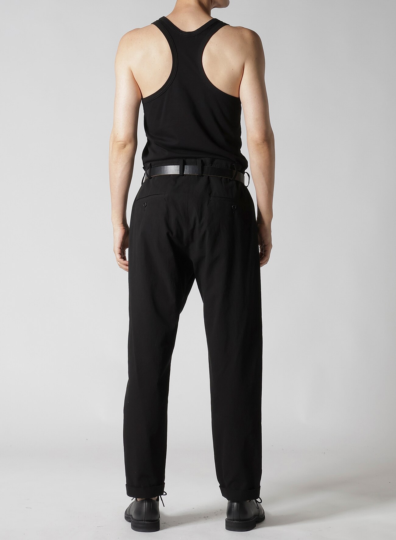 WAIST GATHERED PANTS WITH COTTON LINEN UNEVEN YARN CANVAS_11