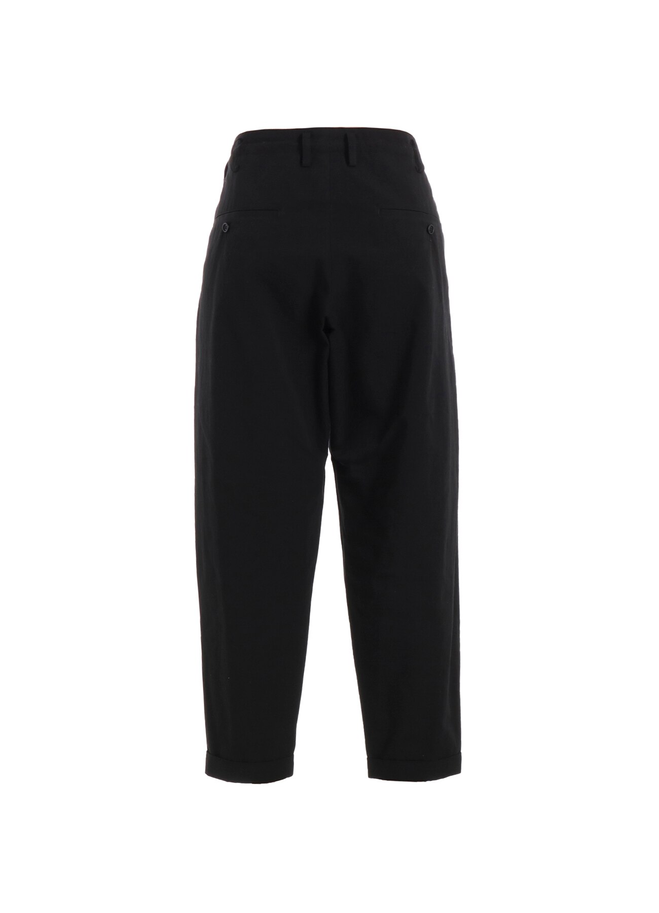 WAIST GATHERED PANTS WITH COTTON LINEN UNEVEN YARN CANVAS_2