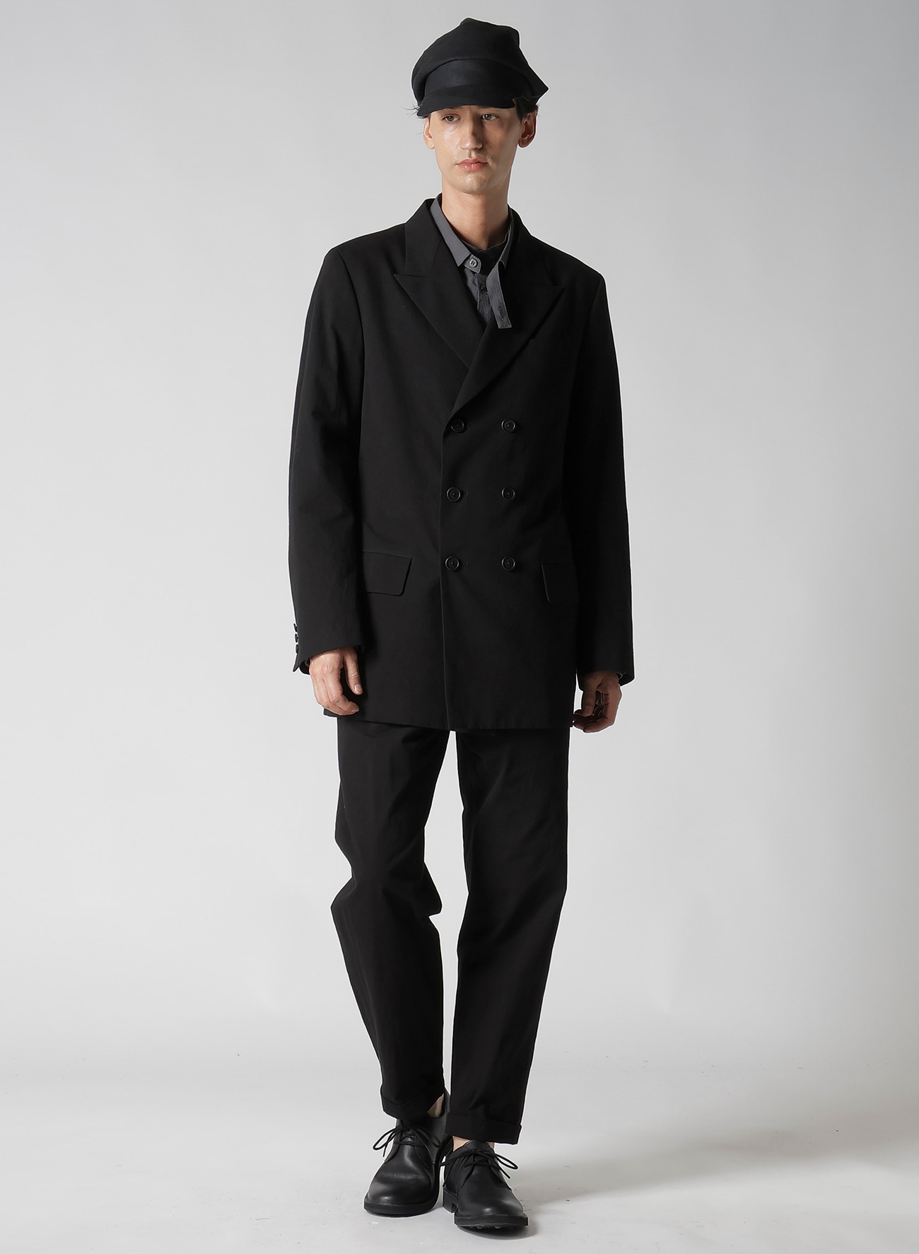 WAIST GATHERED PANTS WITH COTTON LINEN UNEVEN YARN CANVAS_7