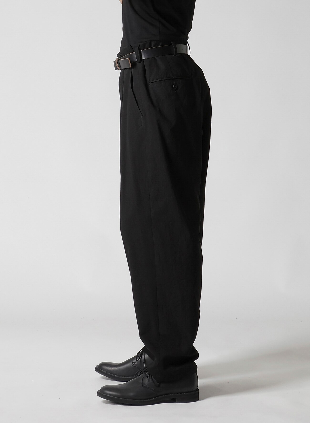 WAIST STRING PANTS WITH COTTON LINEN UNEVEN YARN CANVAS_10