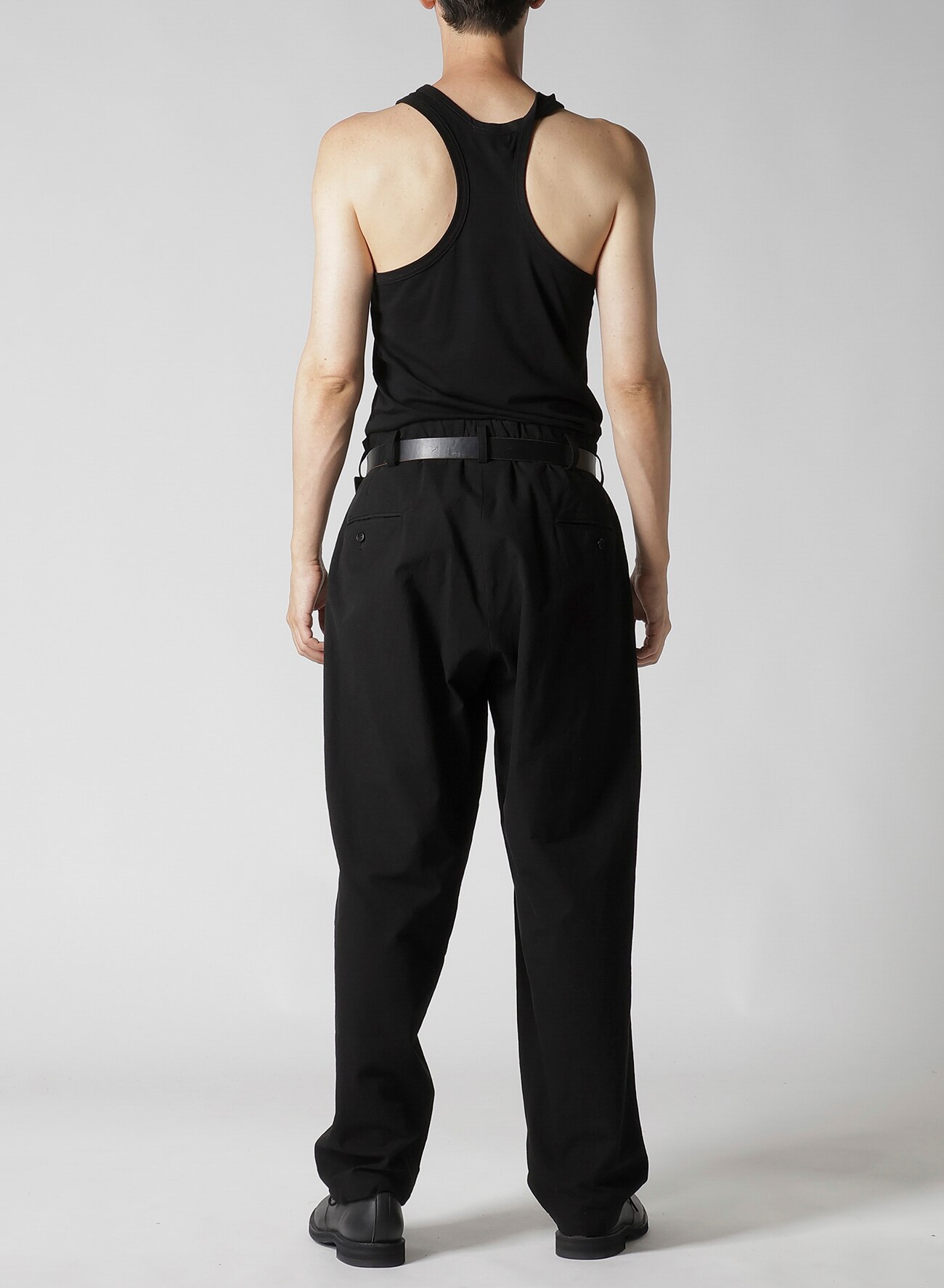 WAIST STRING PANTS WITH COTTON LINEN UNEVEN YARN CANVAS_11