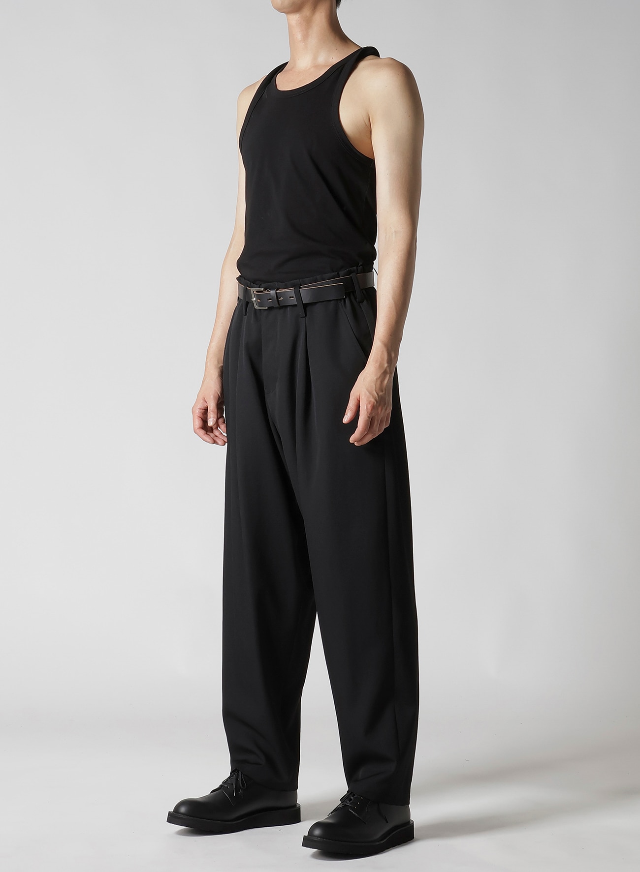 WOOL GABARDINE WAIST STRING PANTS_7