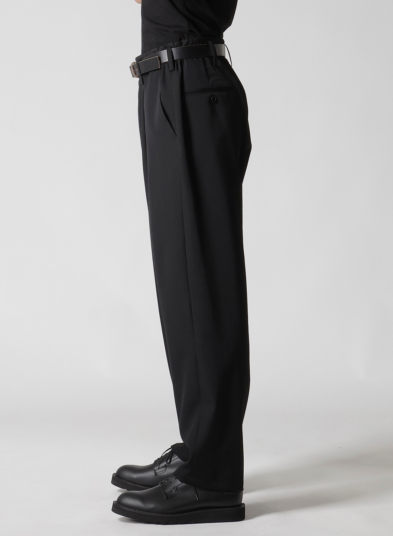 WOOL GABARDINE WAIST STRING PANTS_8